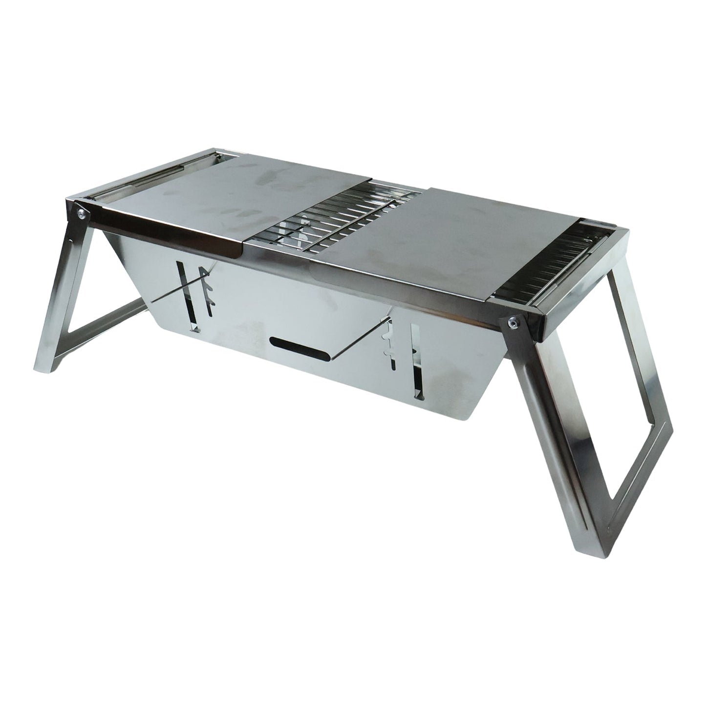 Portable Stainless Steel Foldable Barbecue Grill (1 Pc)