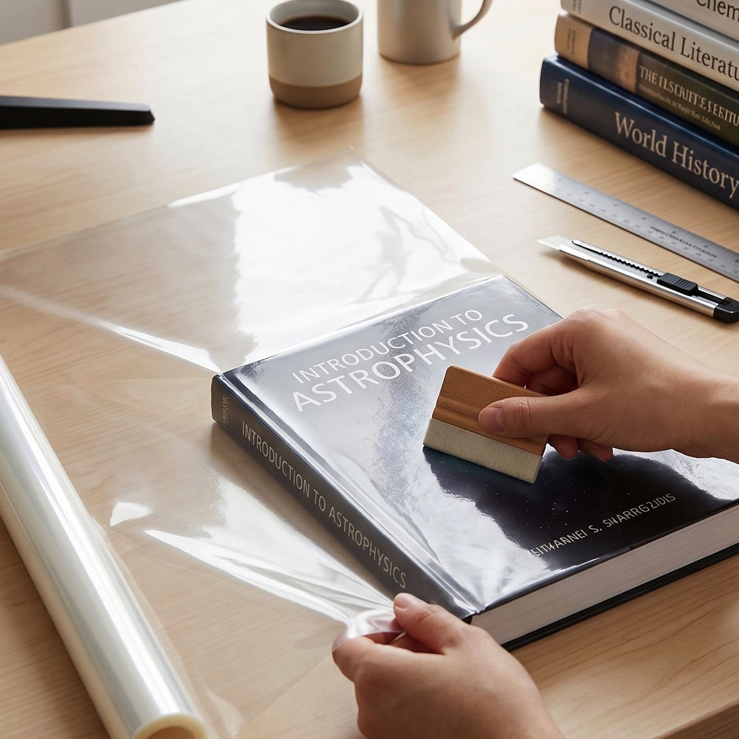 Oddy Clear Book Cover Roll (13.5 Inch x 5 Meter 3 Roll Set)