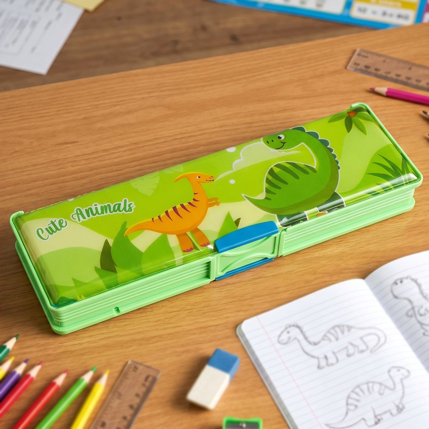 Cute Animal-Themed Kids Pencil Compass with Secure Lid (1 Pc)