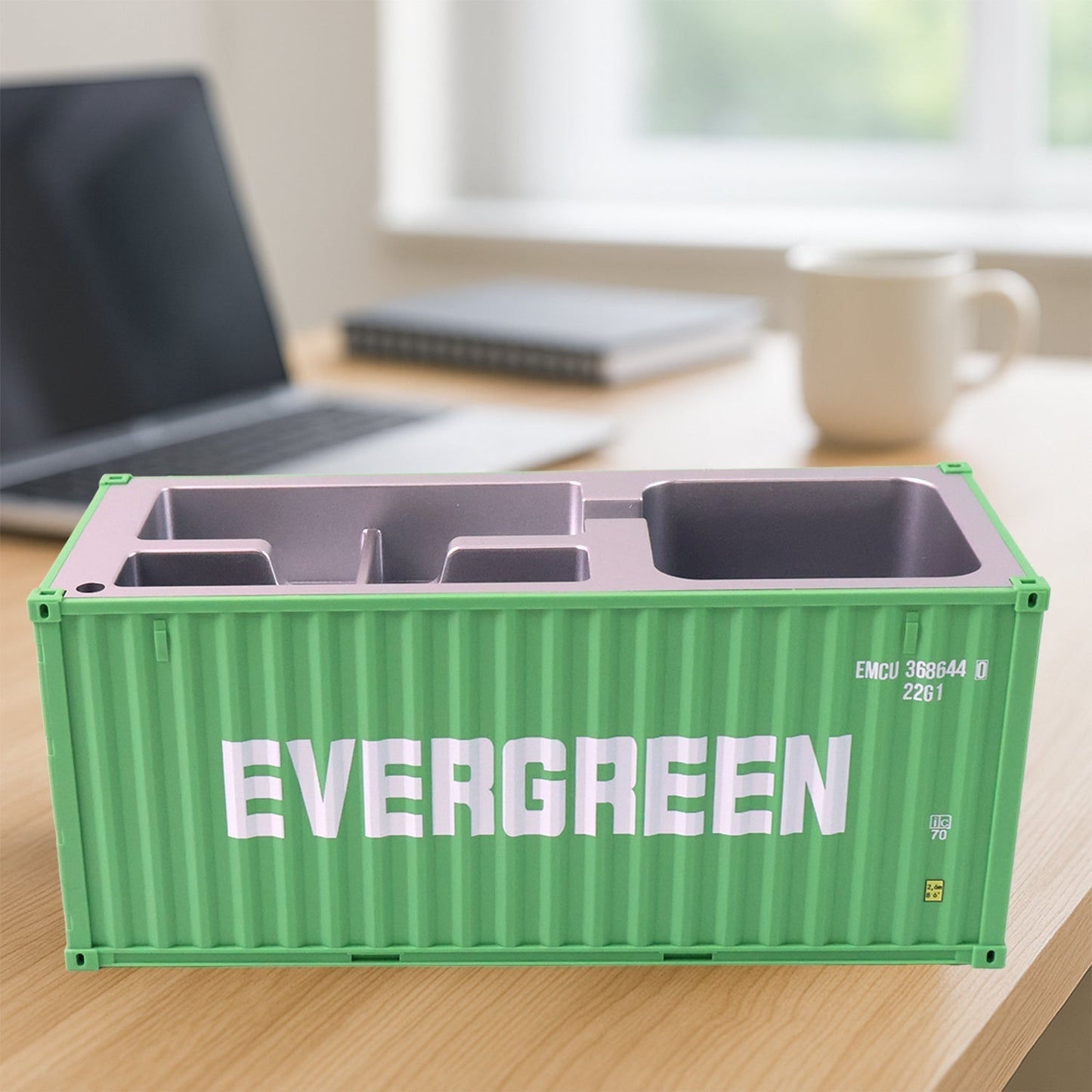 Container-Style Multi-Compartment Desk Organizer (1 Pc)
