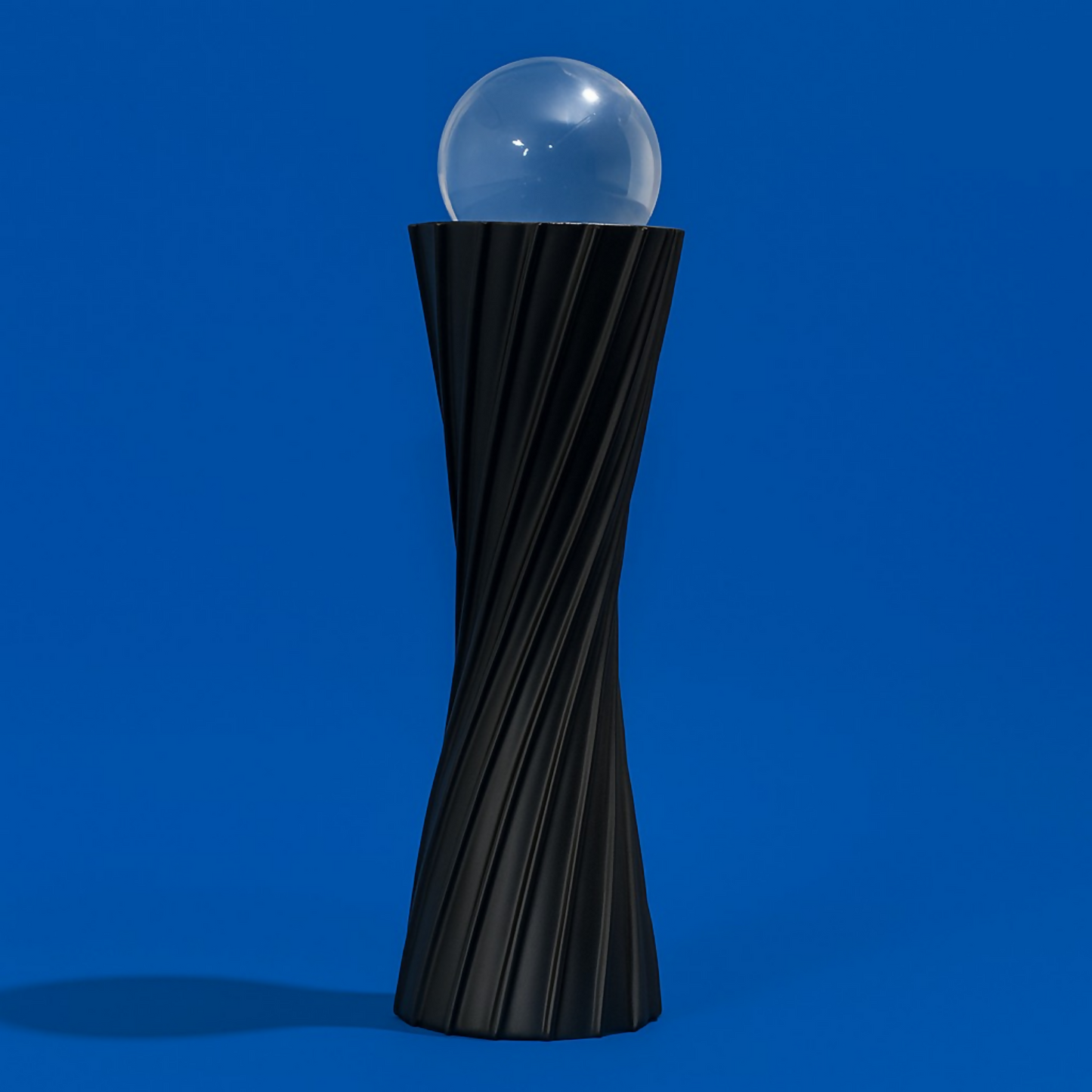 Modern Black Twisted Decorative Showpiece with Glass Ball â€“ Elegant Abstract Home Decor Accent for Living Room, Office & Bedroom | Premium Resin Art Sculpture for Table & Shelf Decoration