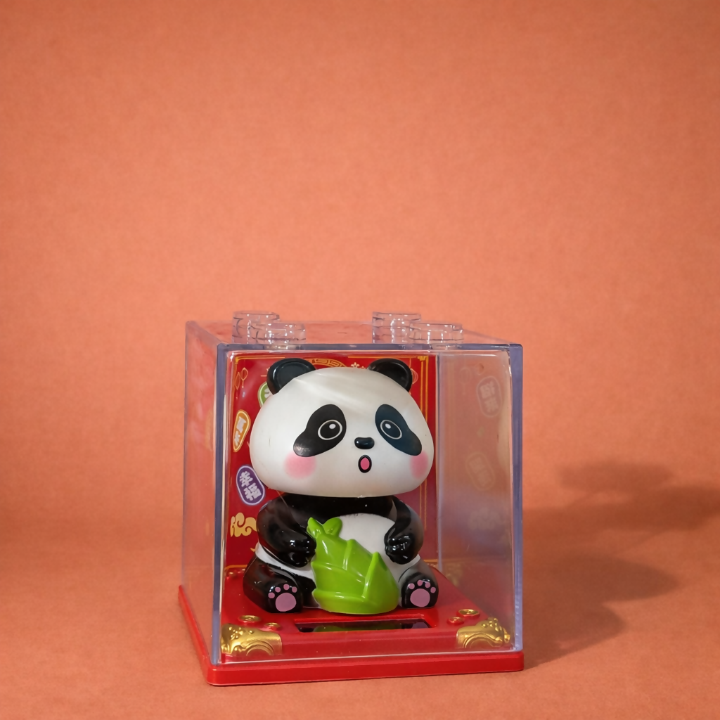 Solar Powered Head-Shaking Panda Toy â€¢ Cute Dashboard Bobble Panda