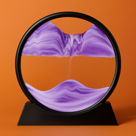 Premium Rotating Circular Sandscape Art Lamp for Home & Office DÃ©cor | Mesmerizing Flowing Sand Display with Elegant Black Frame | Relaxation Desktop Showpiece for Living Room, Bedroom & Work Desk | Calming Stress-Relief Motion Art Gift