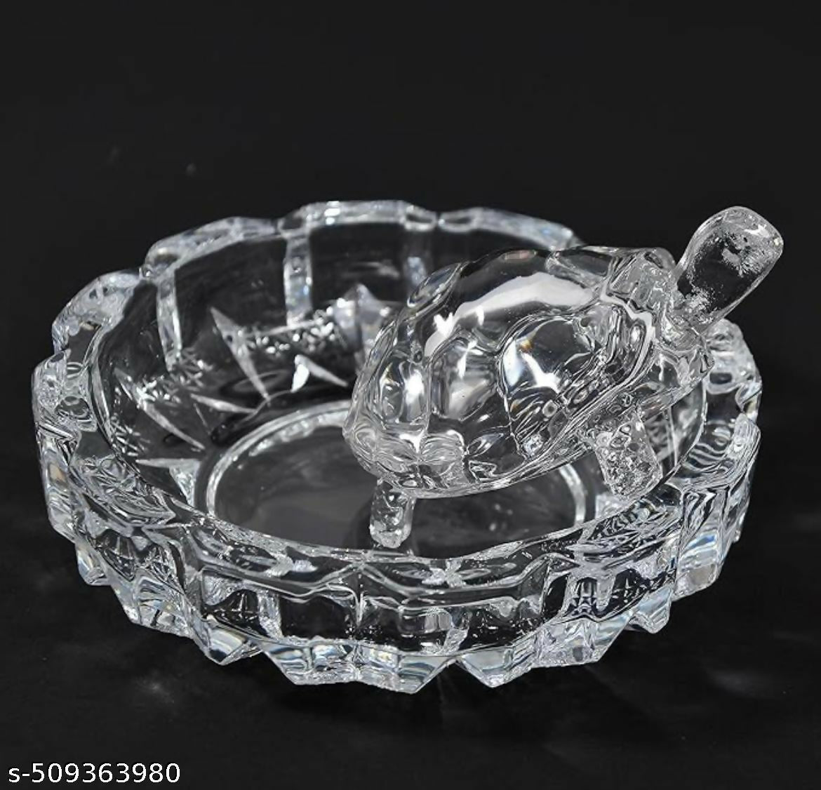 Crystal Turtle Decorative tray Crystal Tortoise Glass Kachua with Beautiful Bowl Plate Fengshui Vastu Set for Good Luck Feng Shui Turtle Best Gift for Office Showcase Showpiece and Home DÃ©cor