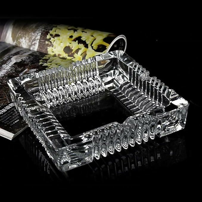 Luxury Crystal Glass Ashtray for Home, Office & Deck Decoration