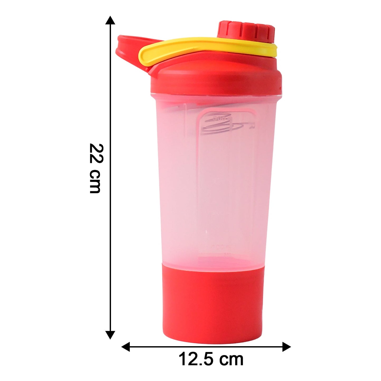 Supermom  Plastic Premium Booster Gym Shaker Bottle with Mixing Ball (550ml / 1 Pc)
