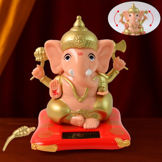 Solar-Powered Dancing Ganesha Idol â€“ Decorative Lord Ganpati Showpiece with Movement