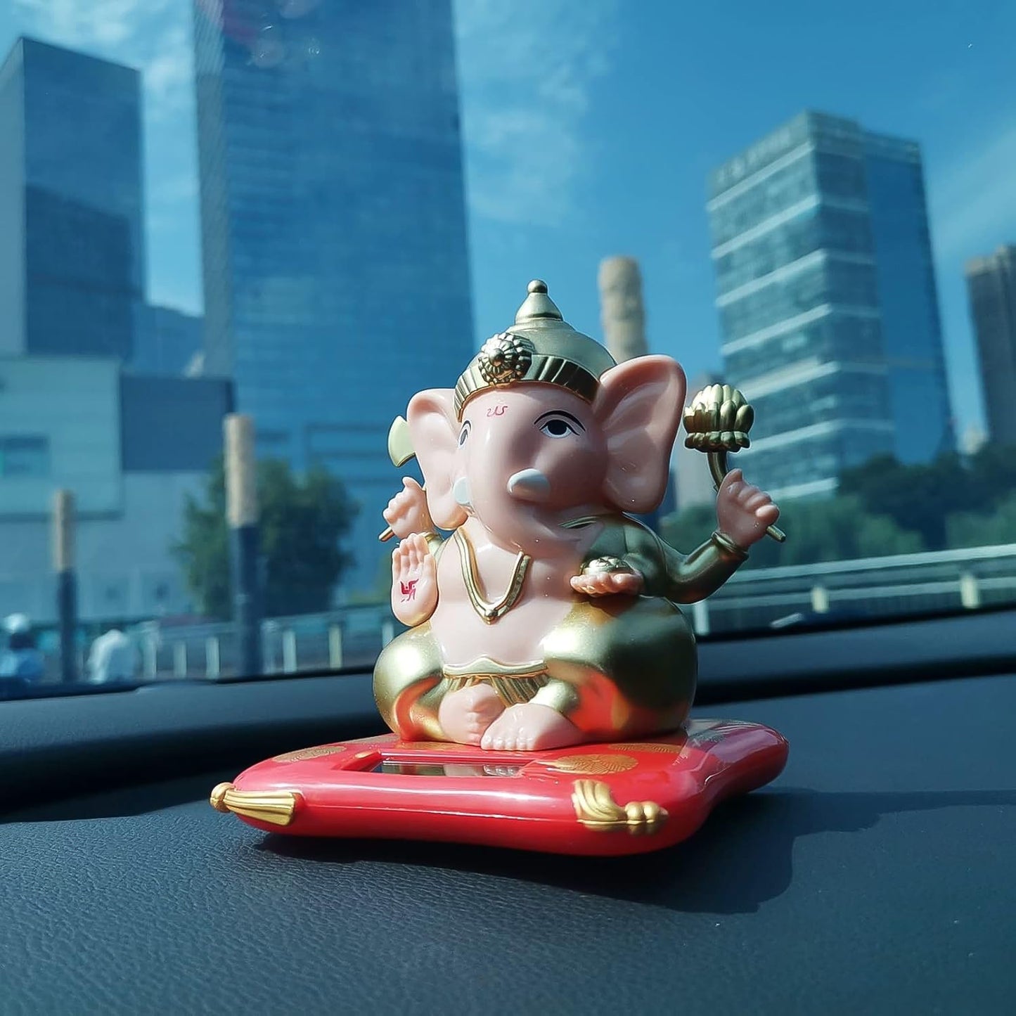 Solar-Powered Dancing Ganesha Idol â€“ Decorative Lord Ganpati Showpiece with Movement