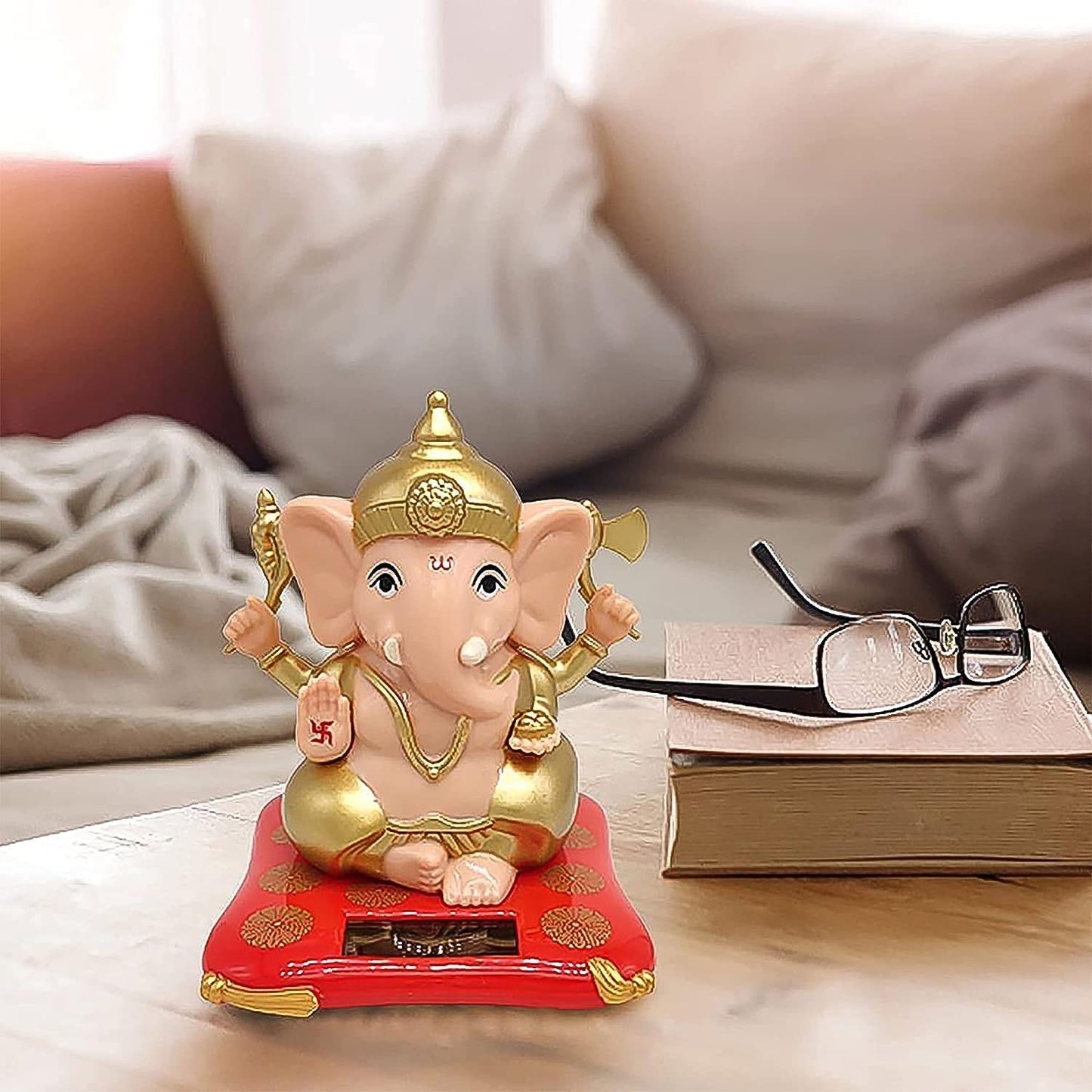Solar-Powered Dancing Ganesha Idol â€“ Decorative Lord Ganpati Showpiece with Movement