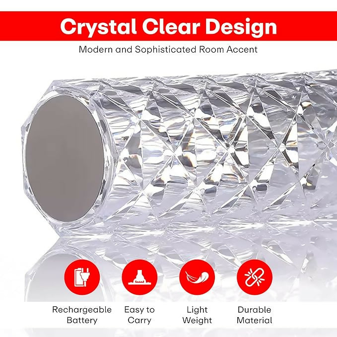 Crystal Diamond Table Lamp with Remote Control â€“ Rechargeable Touch LED Night Light for Bedroom, Living Room & Romantic Decor â€“ Multicolor Ambient Lighting for Parties, Gifts, and Home Interior Accents
