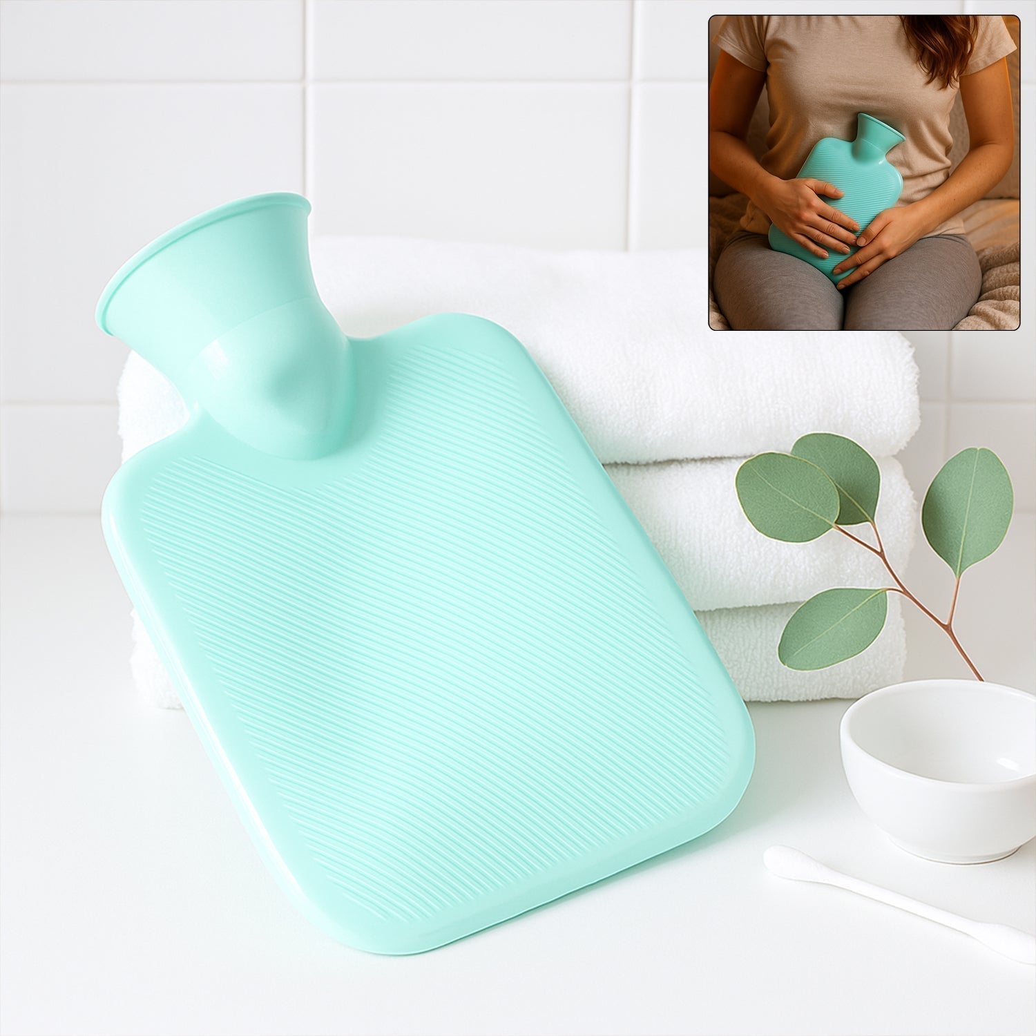 Premium Quality Rubber Hot Water Bag (19 x 13 Cm / 1 Pc)