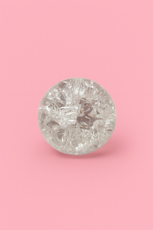 Clear Crackle Crystal Glass Ball for Home Decor Orb Showpiece for Tabletop or Office