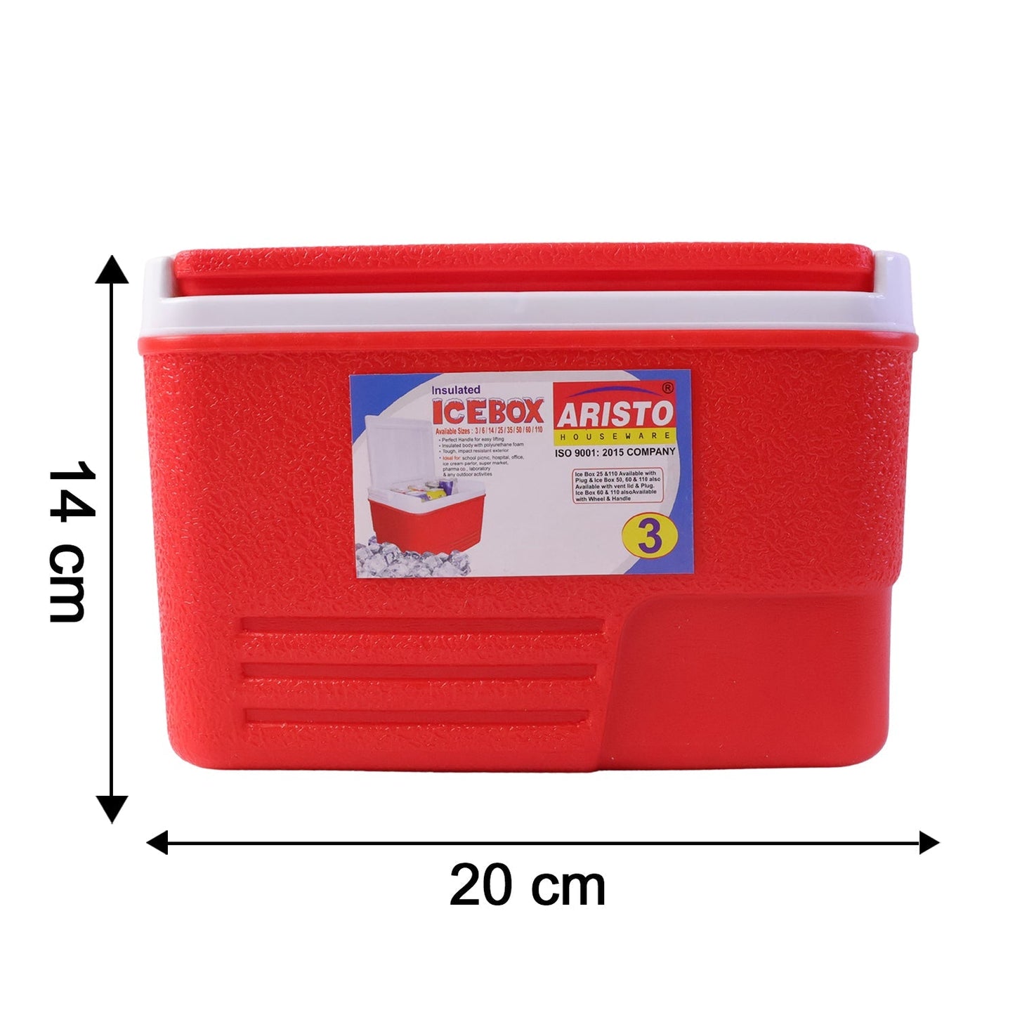 Heavy Duty Insulated Ice Box (1 Pc, Red / 3Ltr)
