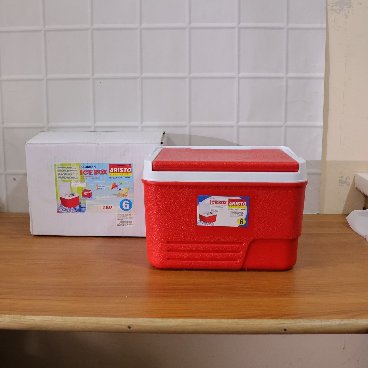 Heavy Duty Insulated Ice Box (1 Pc, Red / 6Ltr)