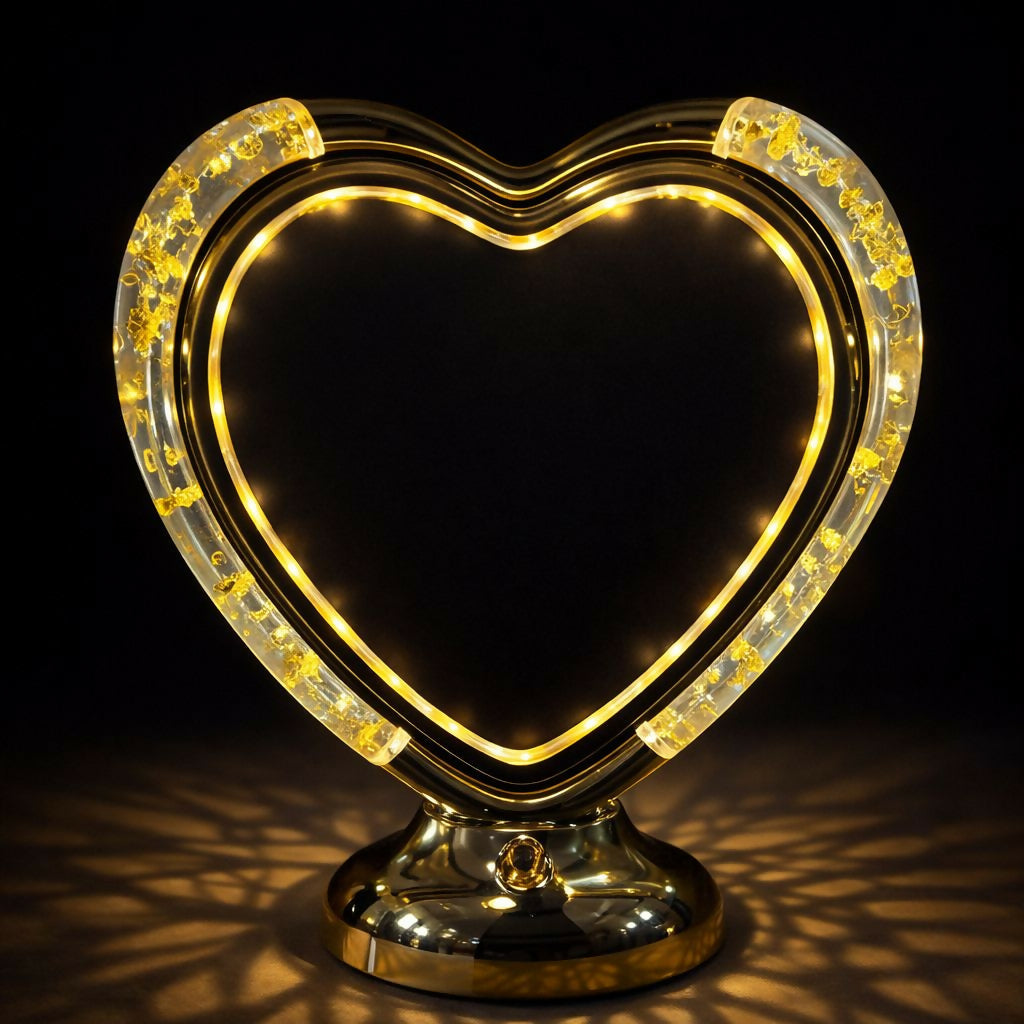 Heart Shape LED Photo Frame Lamp with Warm Light for Home DÃ©cor & Gifts