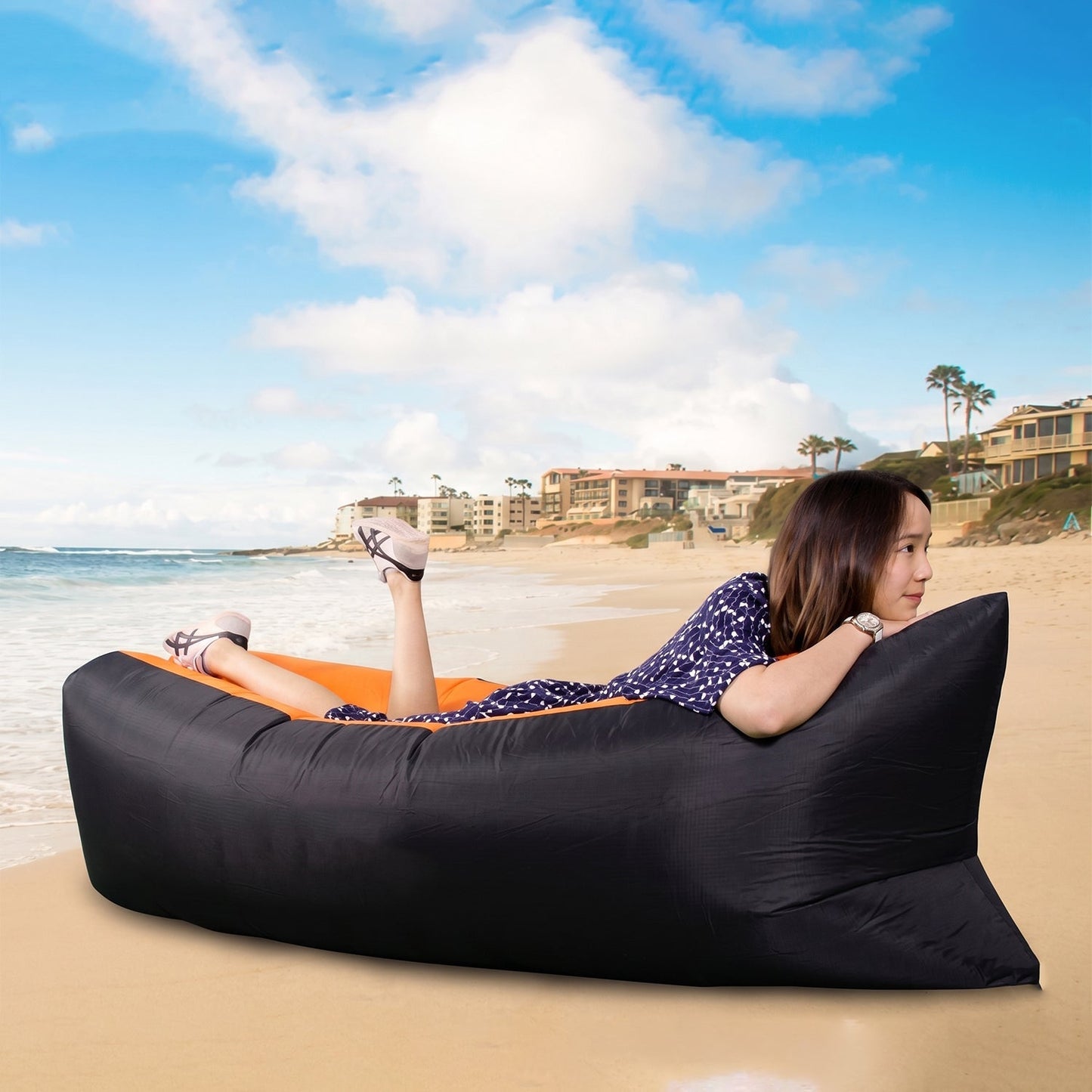 Inflatable Air Lounger Sofa for Pool, Beach & Camping (1 Pc)