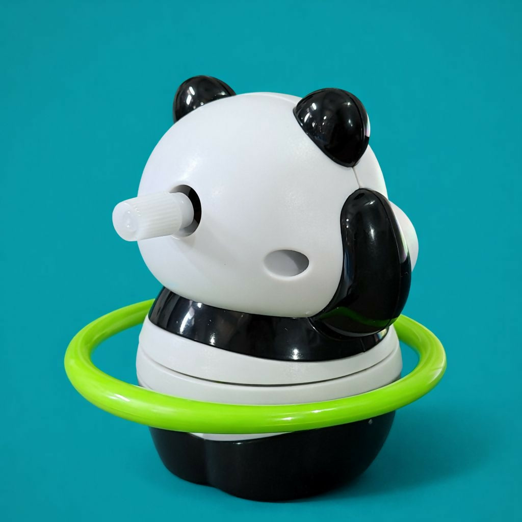 Wind-Up Rotating Panda Toy with Spinning Ring for Kids