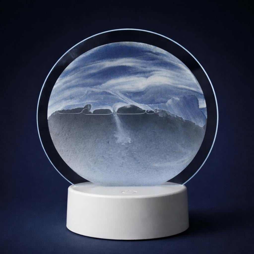 LED Round Sand Art Lamp | Relaxing Desktop Night Light Home DÃ©cor Gift