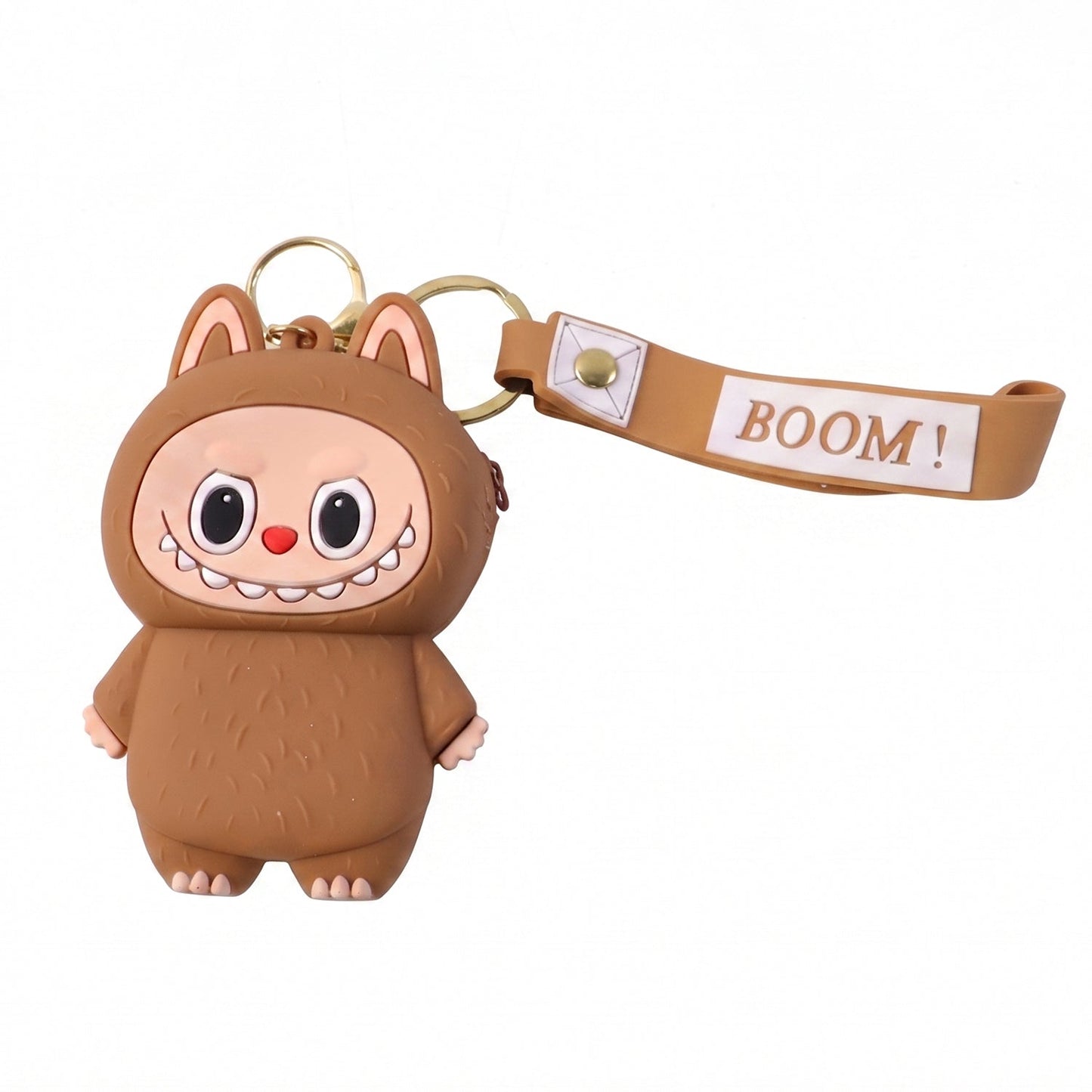 Cute Cartoon Style Silicone Mini Pouch Keychain with Strap (1 Pc)