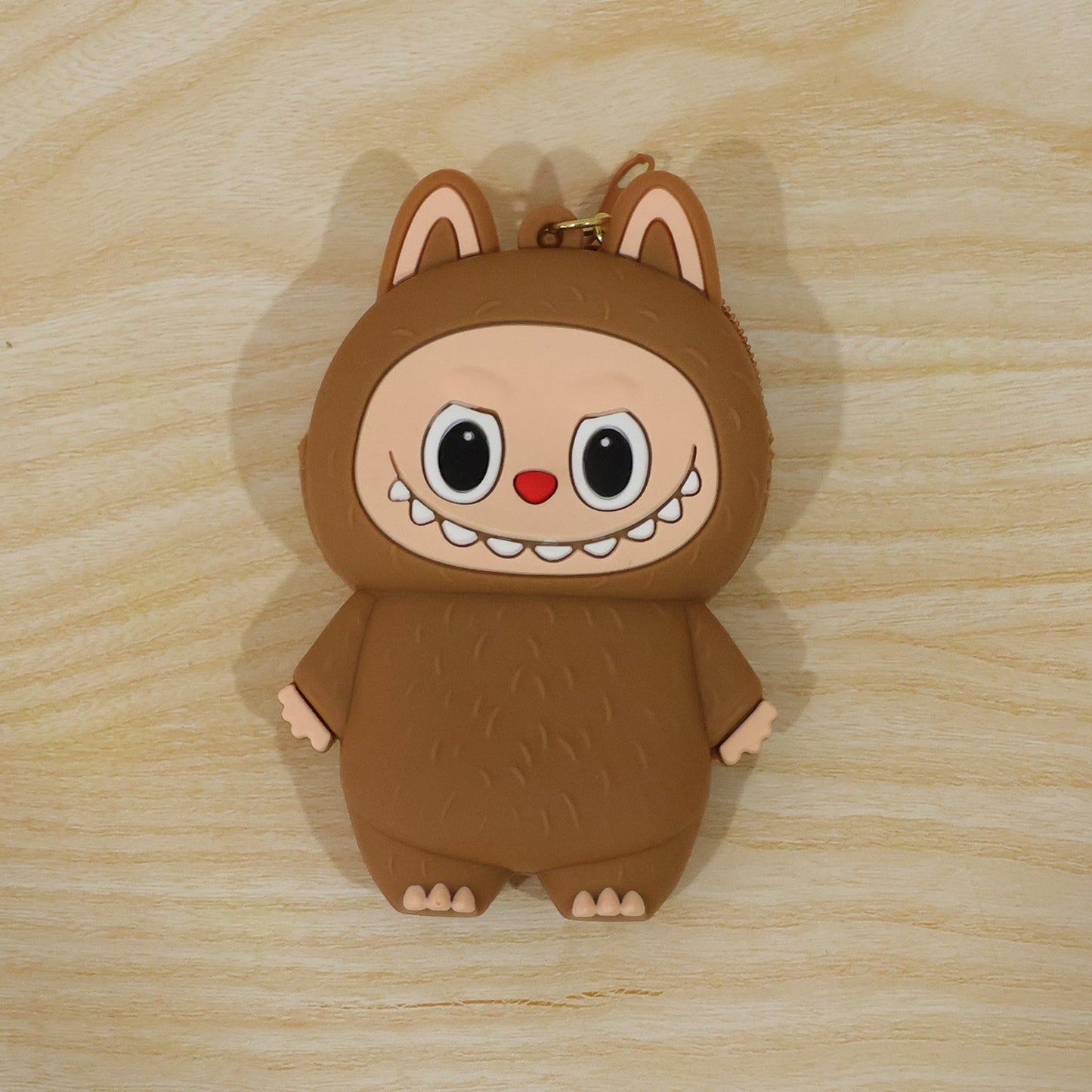 Cute Cartoon Style Silicone Mini Pouch Keychain with Strap (1 Pc)