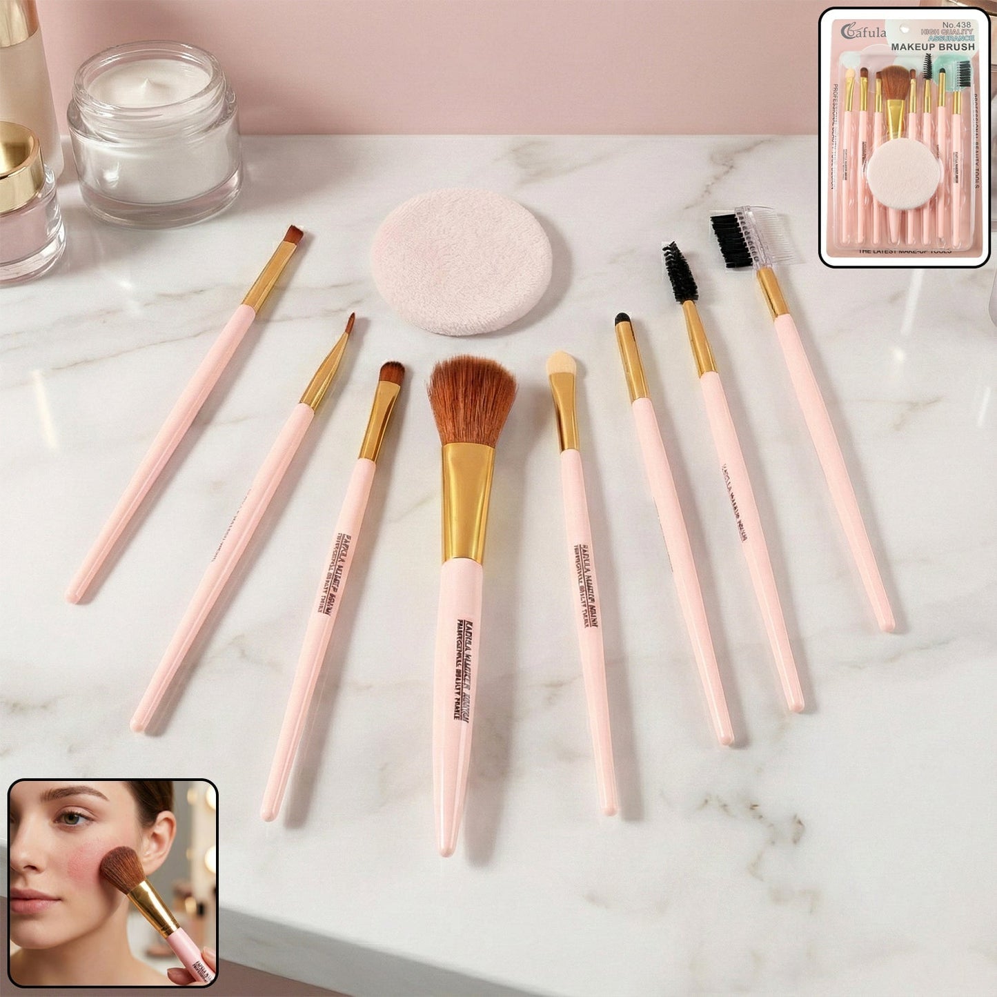 9-in-1 Professional Makeup Brush Set (1 Set)