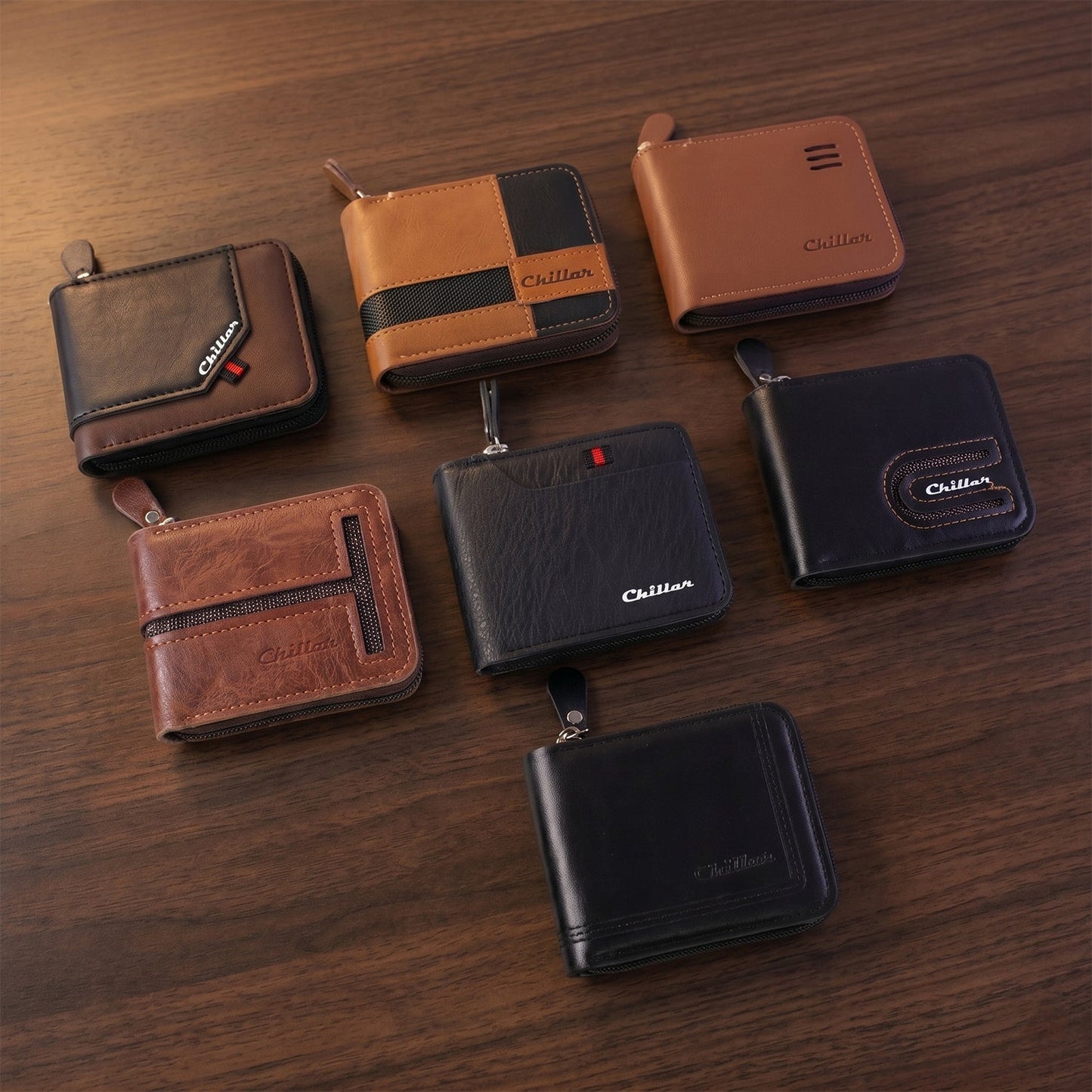 Compact Zip-Around Card Holder Wallet for Men & Women (1 Pc)