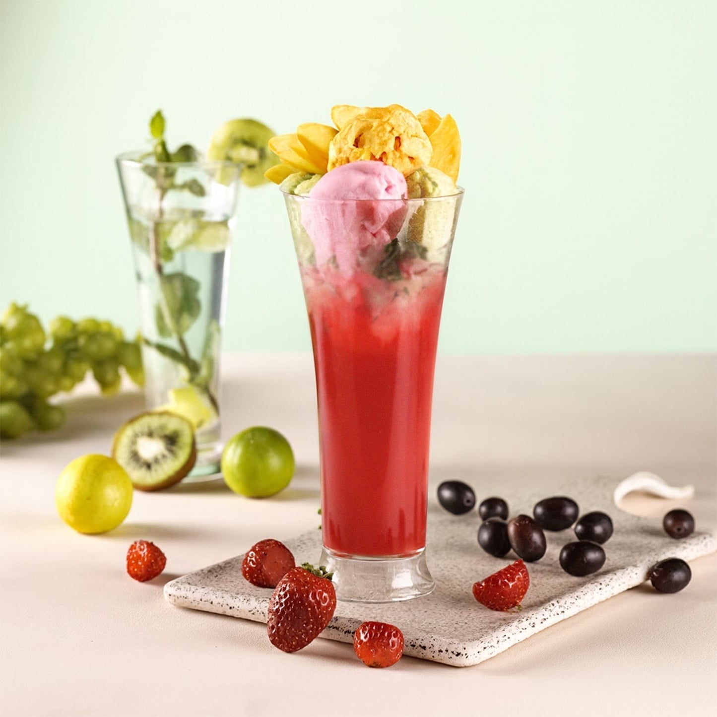 Supermom Plastic Faluda Matt Glass Set (300ML / 6 Pc)