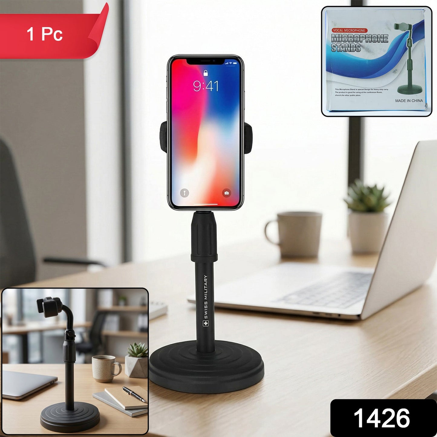 Adjustable 360° Rotating Mobile Phone Holder Stand 1 Pc