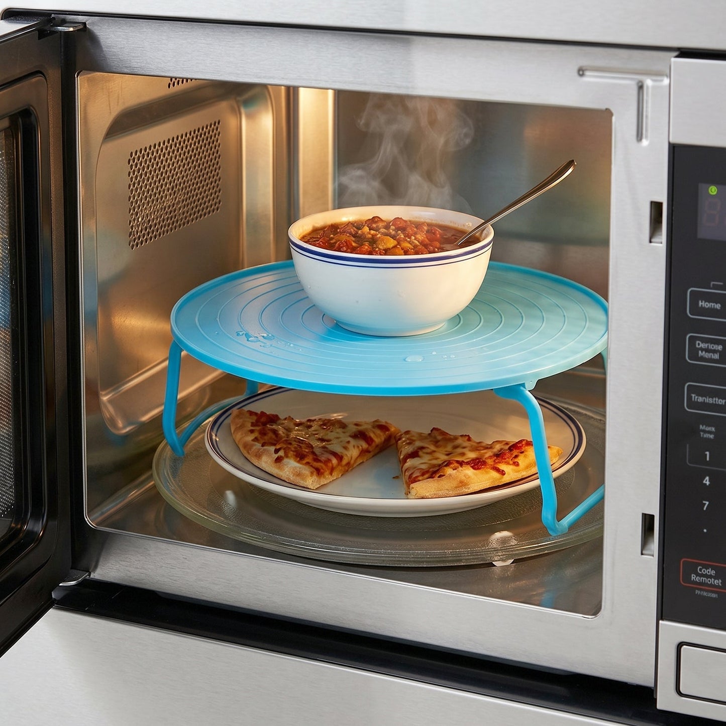 Decorative Non-Slip Plastic Serving Tray with Stand (1 Pc)