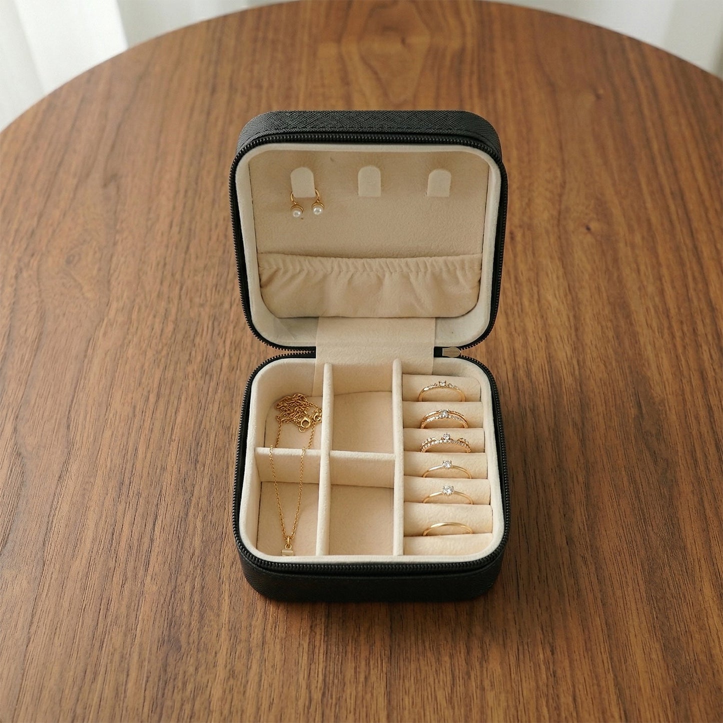 Mini PU Leather jewellery Box for Travel & Storage