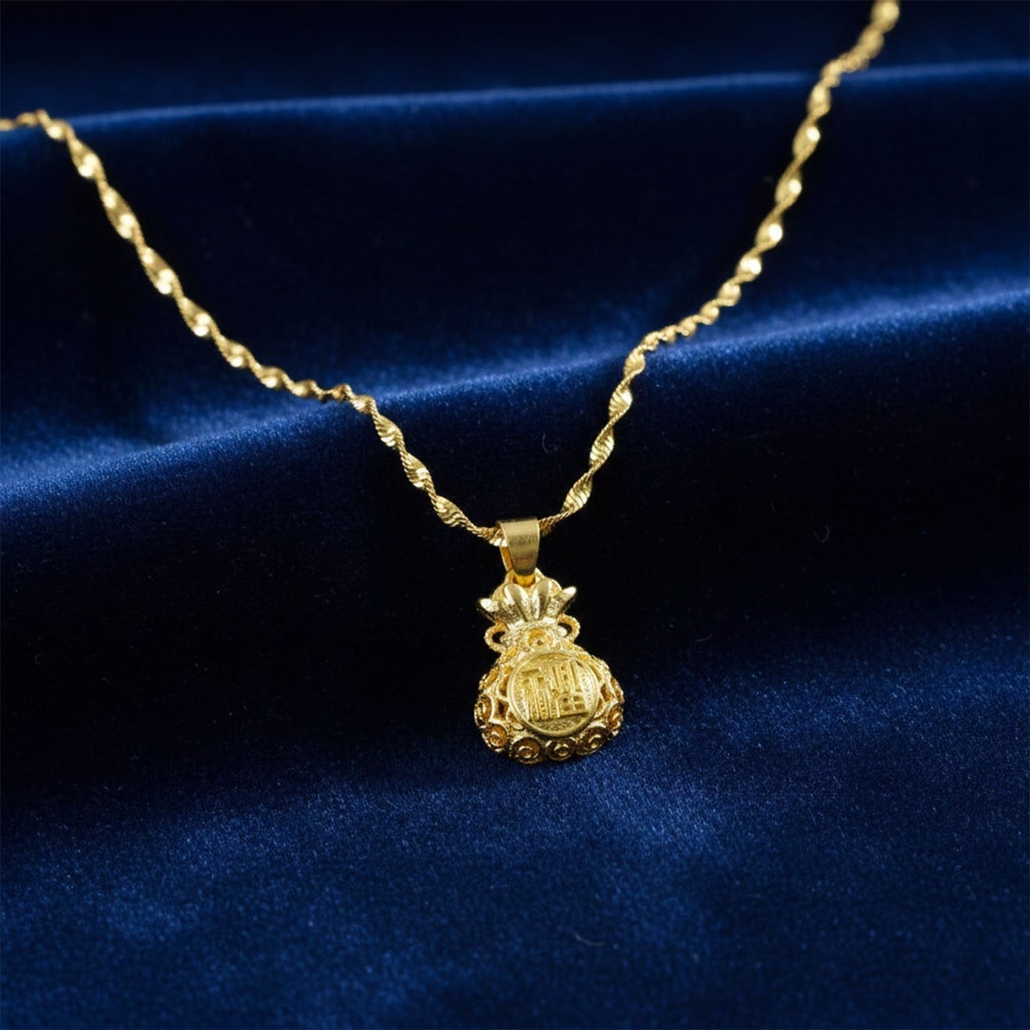 Elegant Gold Finish Floral & Traditional Pendant Necklace (1 Pc, Mix Design)