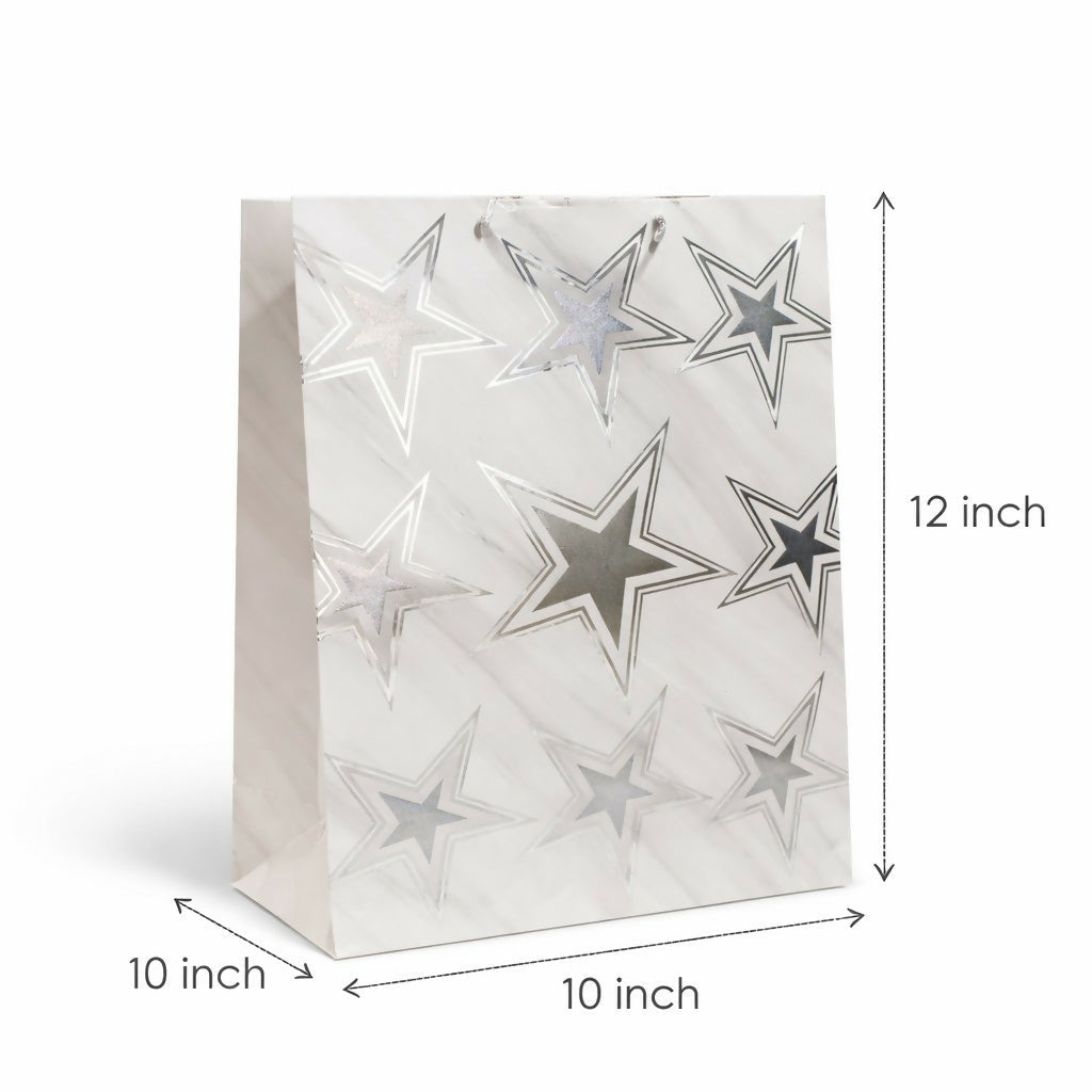 Star Print Gift Bag with Handle Premium Paper Carry Bag