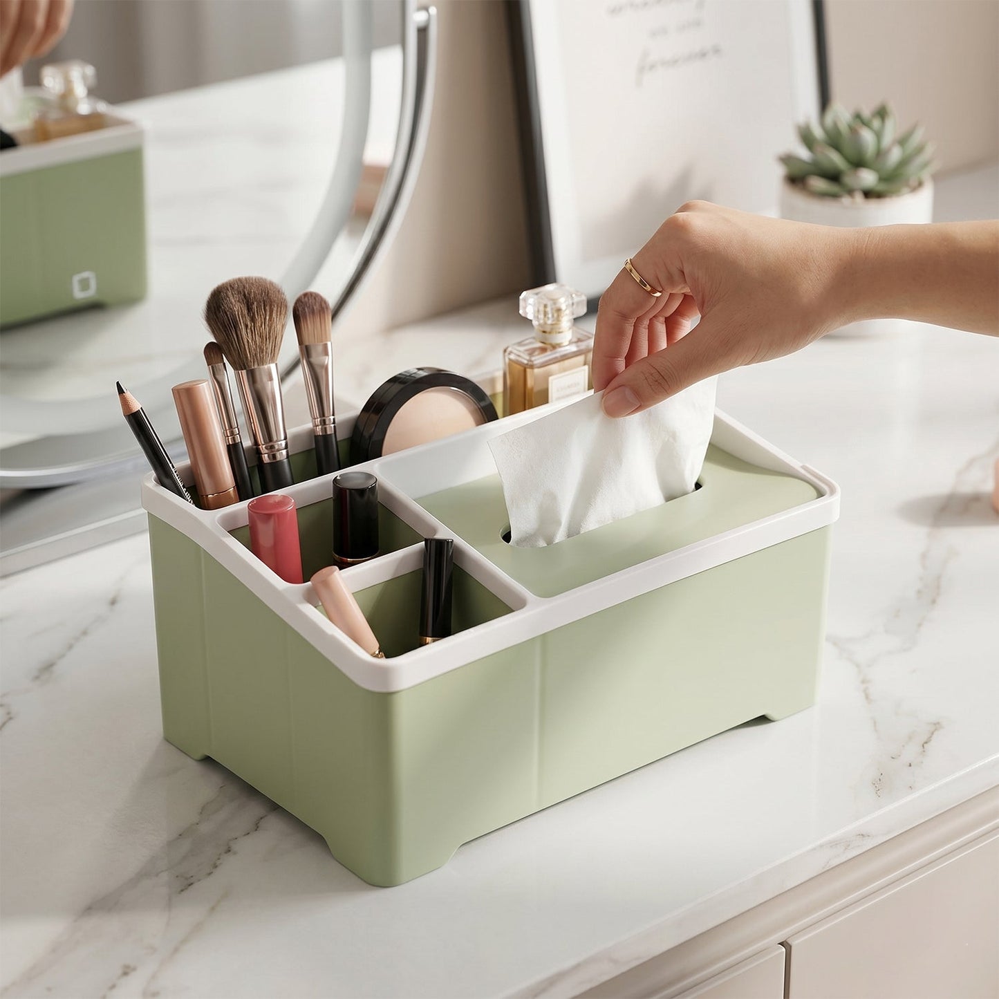 Multipurpose Plastic Storage Organizer Box with Compartments (1 Pc)
