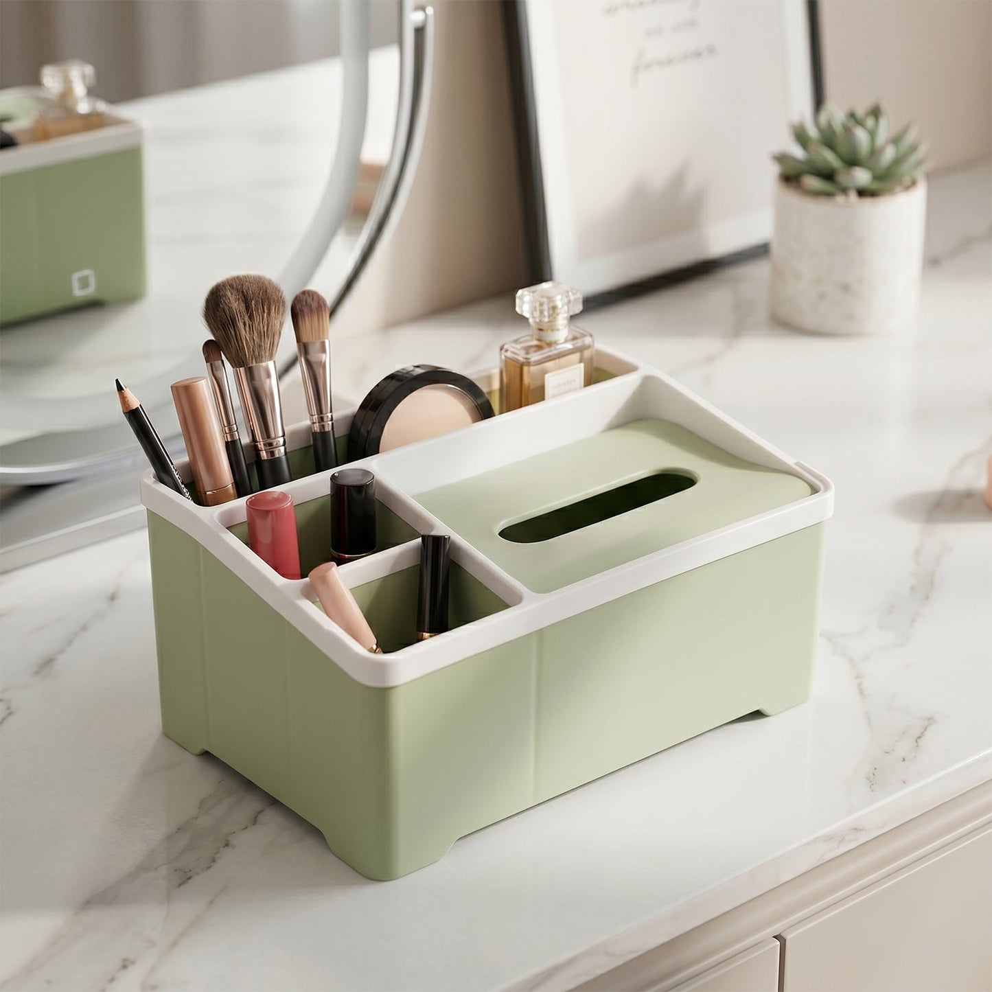 Multipurpose Plastic Storage Organizer Box with Compartments (1 Pc)