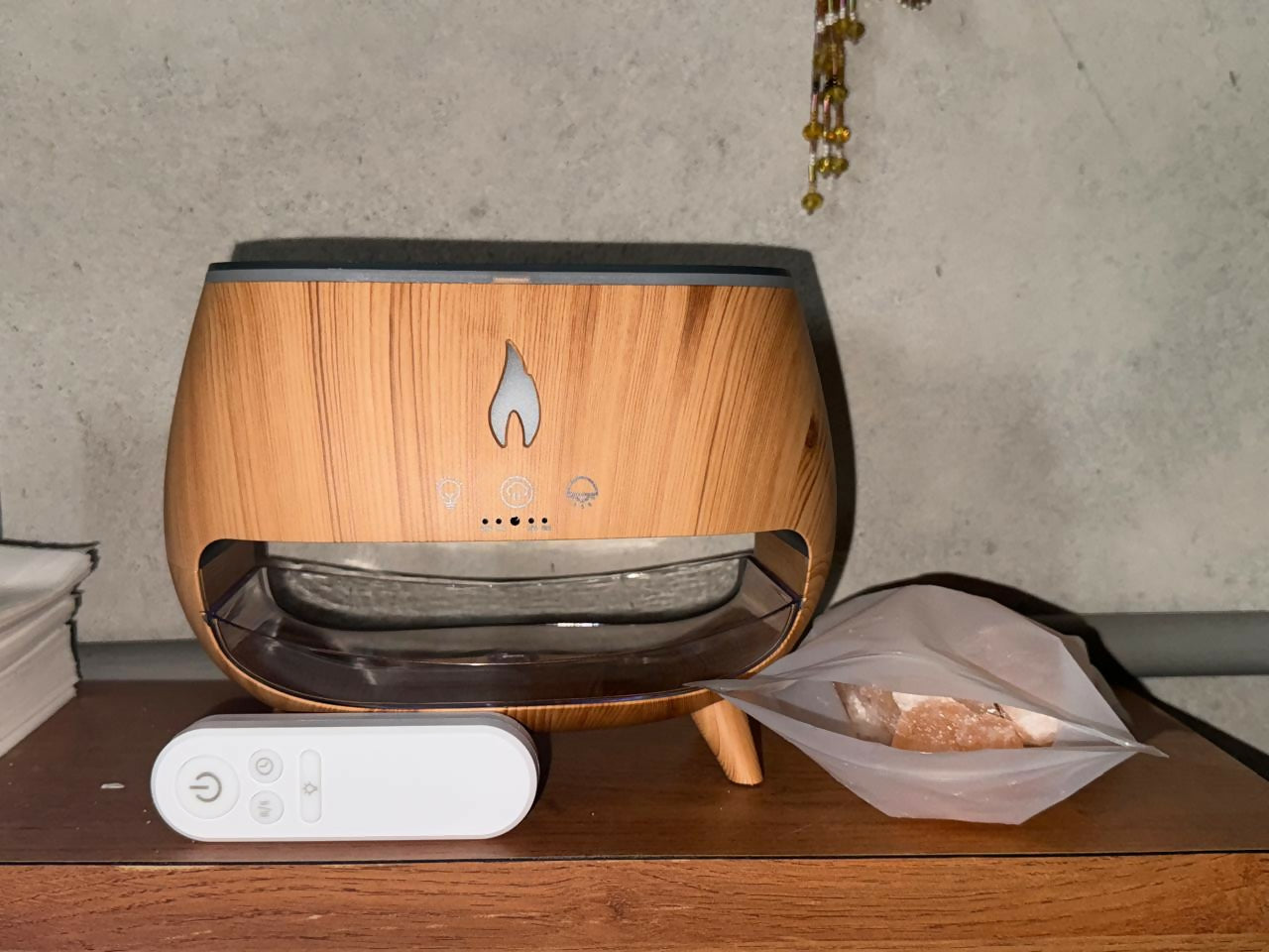 Flame Aroma Diffuser with Himalayan Salt Rocks & Remote Control