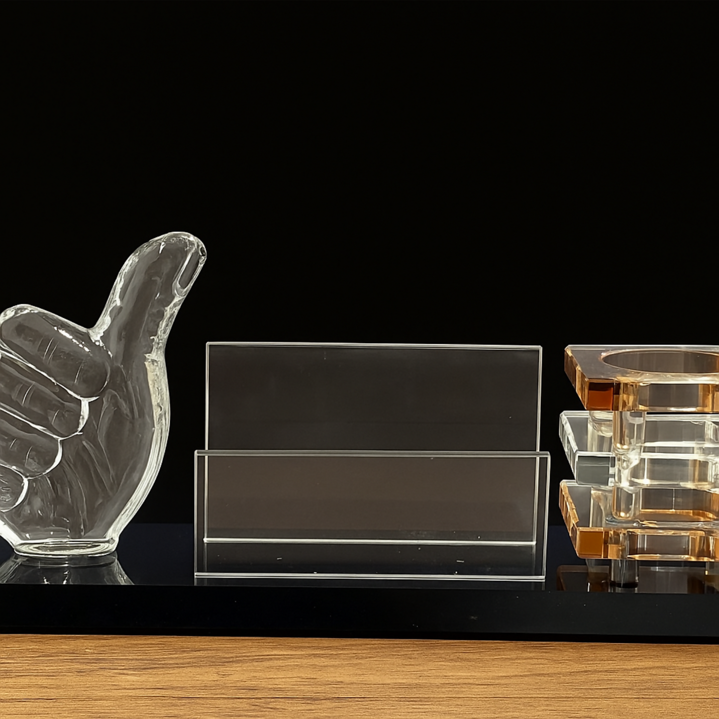 Premium Glass Desk Organizer with Thumb