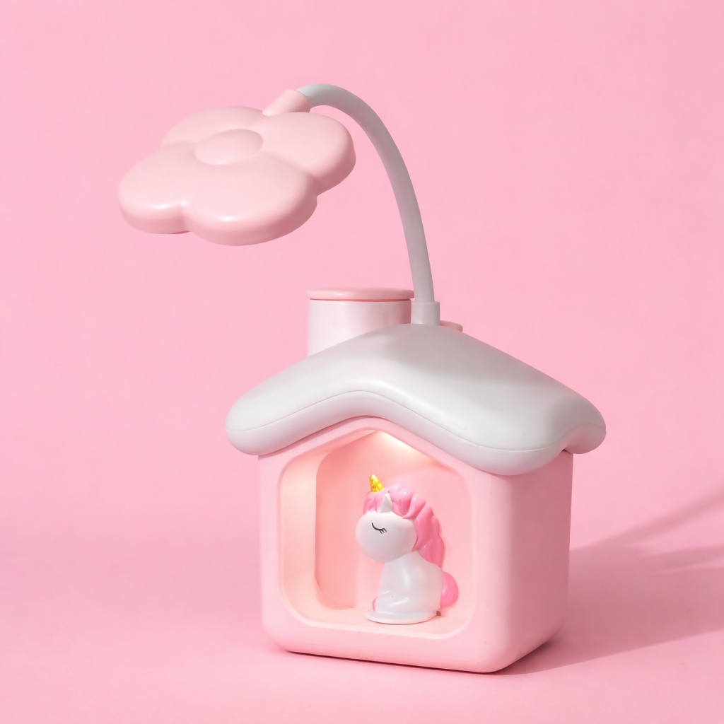 Cute LED Desk Lamp with Storage Box, Kids Study Night Light for Bedroom (PIGGY BANK LAMP)