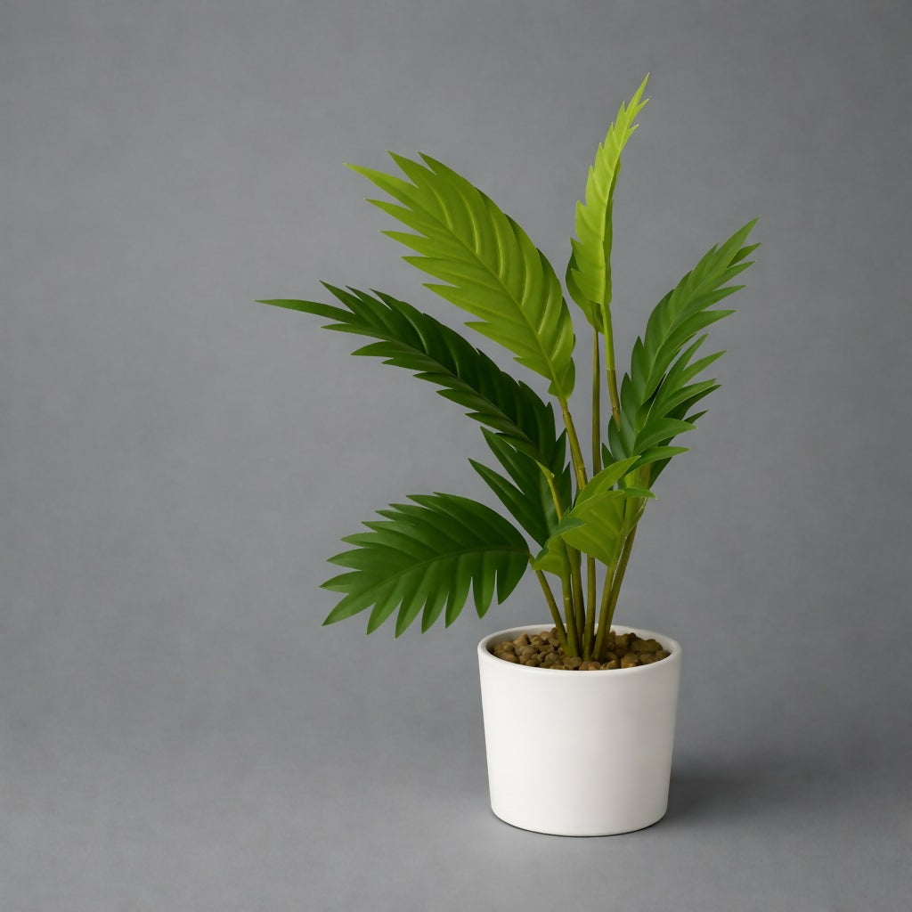 Artificial Palm Leaf Plant with Pot for Home & Office Table DÃ©cor