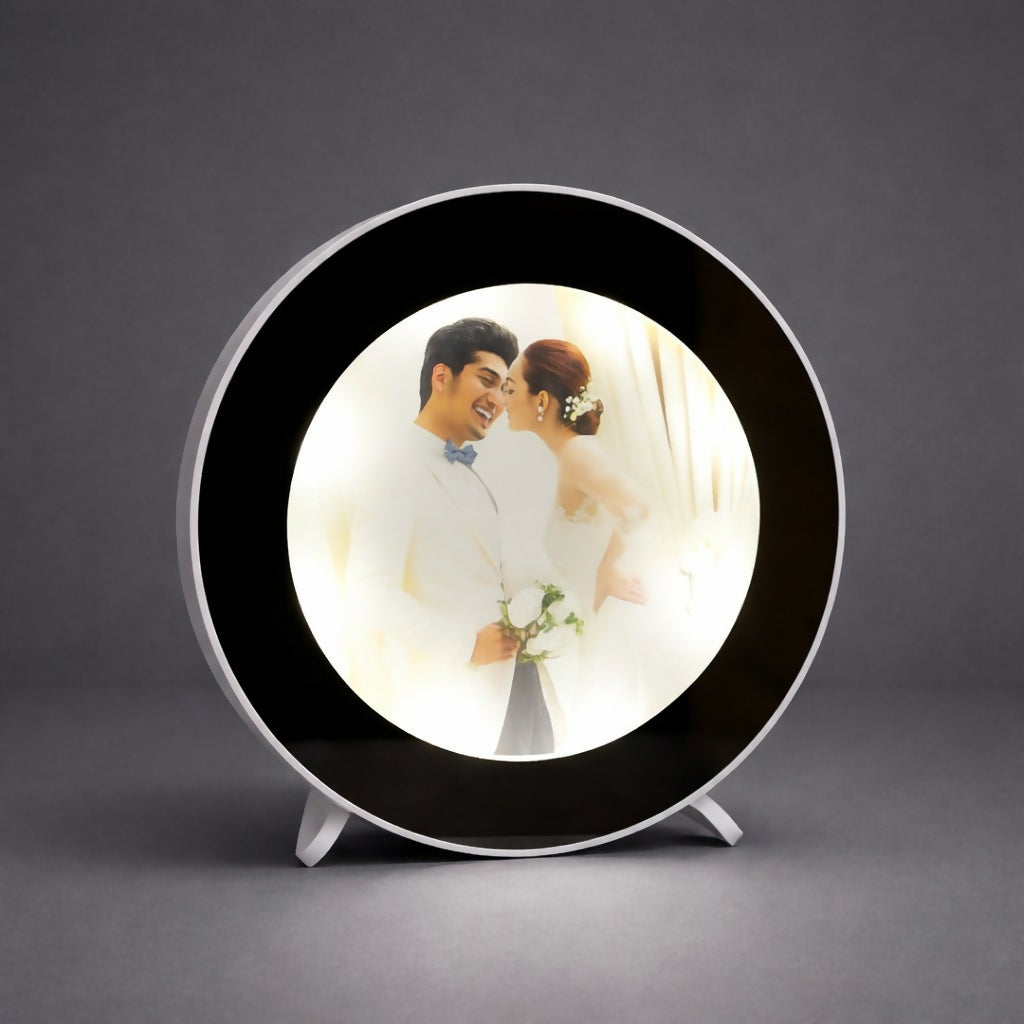 LED Photo Frame Mirror Lamp Custom Picture Table Decor