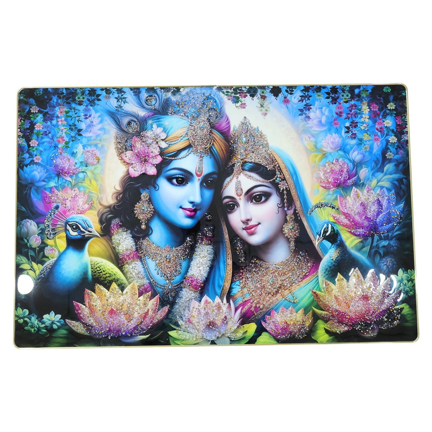 Premium Radha Krishna Decorative Wall Frame Painting (1 Pc, 89x58 Cm)