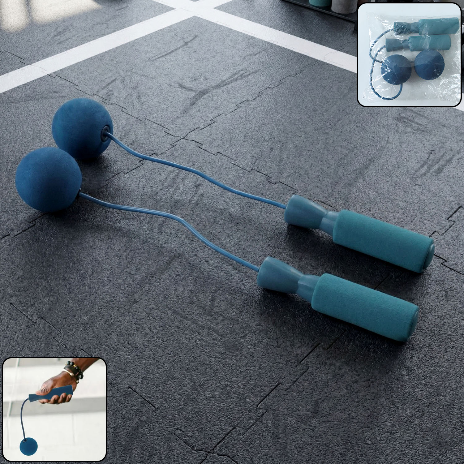 Fitness Wrist Ball Exercise Tool with Handle Grip (2 Pc)