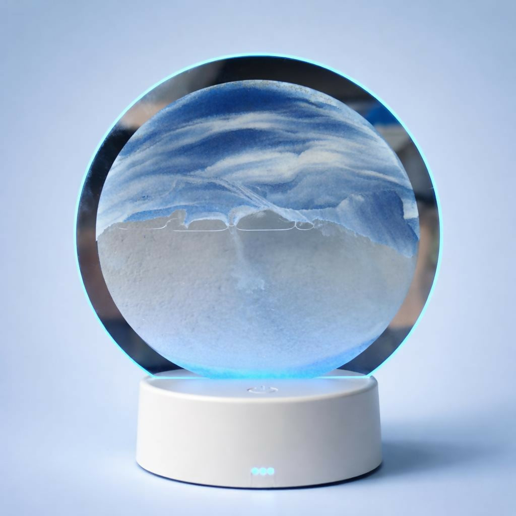 LED Round Sand Art Lamp | Relaxing Desktop Night Light Home DÃ©cor Gift