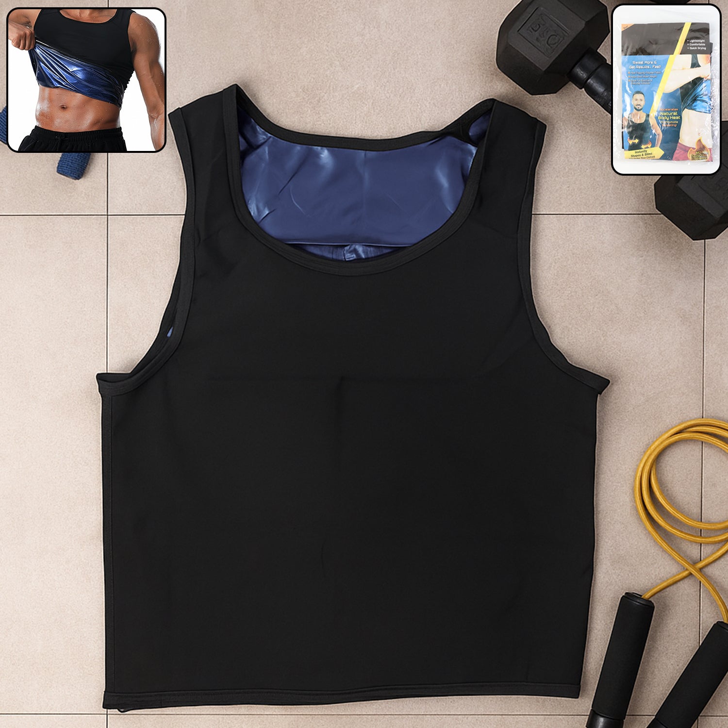 Menâ€™s Slim Fit Sweat Shaper Tank Top (XXL/XXXL, 1 Pc)