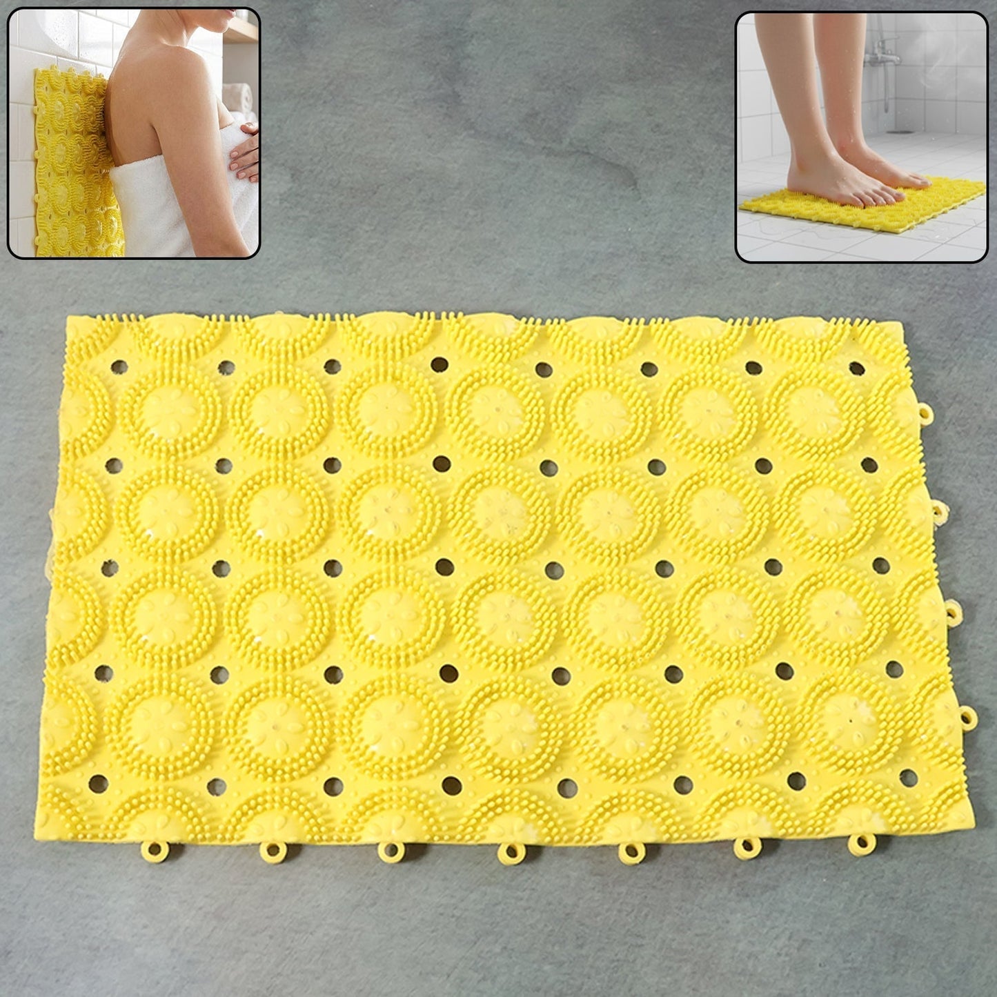 Multipurpose Anti-Slip Bathroom Massage Mat with Suction Cups (33 Ã— 21 cm)