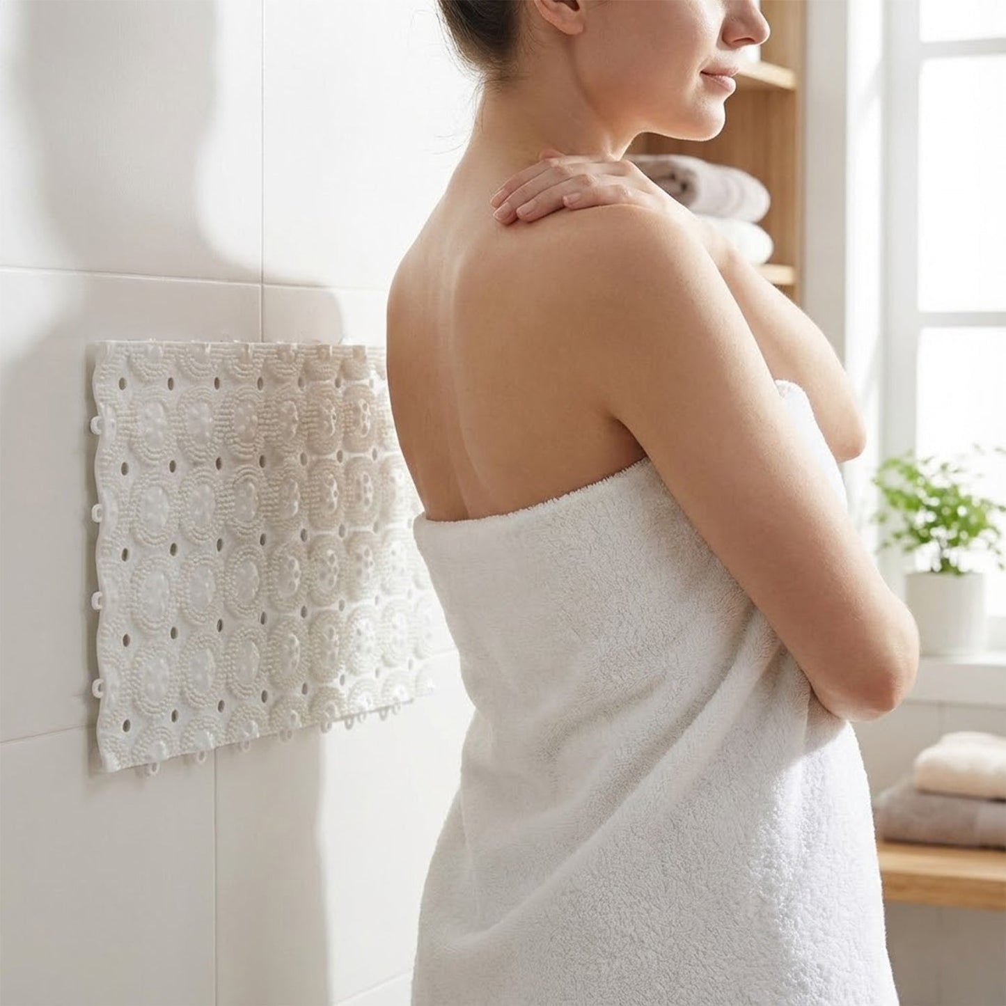 Anti-Slip Bathroom Massage Mat with Suction Cups (33 ? 21 cm / 4 Pc)