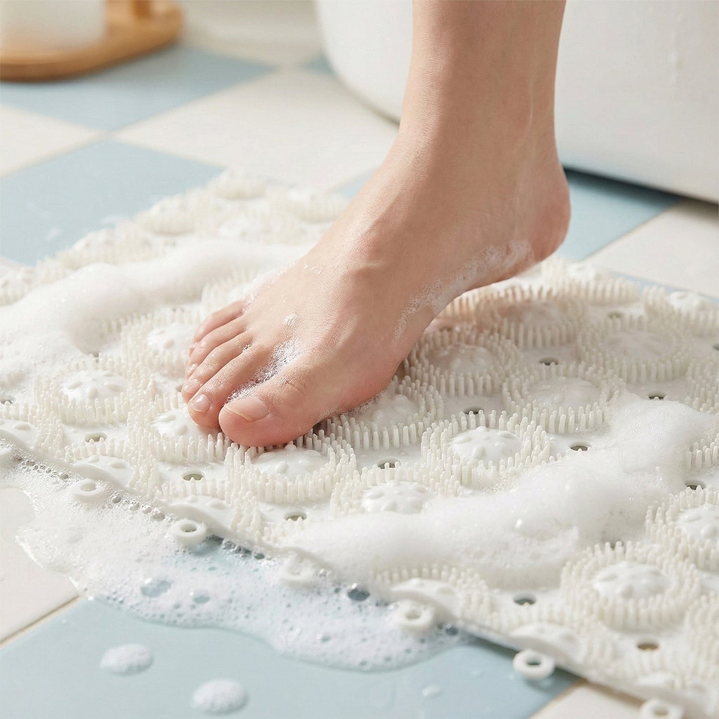 Anti-Slip Bathroom Massage Mat with Suction Cups (33 ? 21 cm / 4 Pc)
