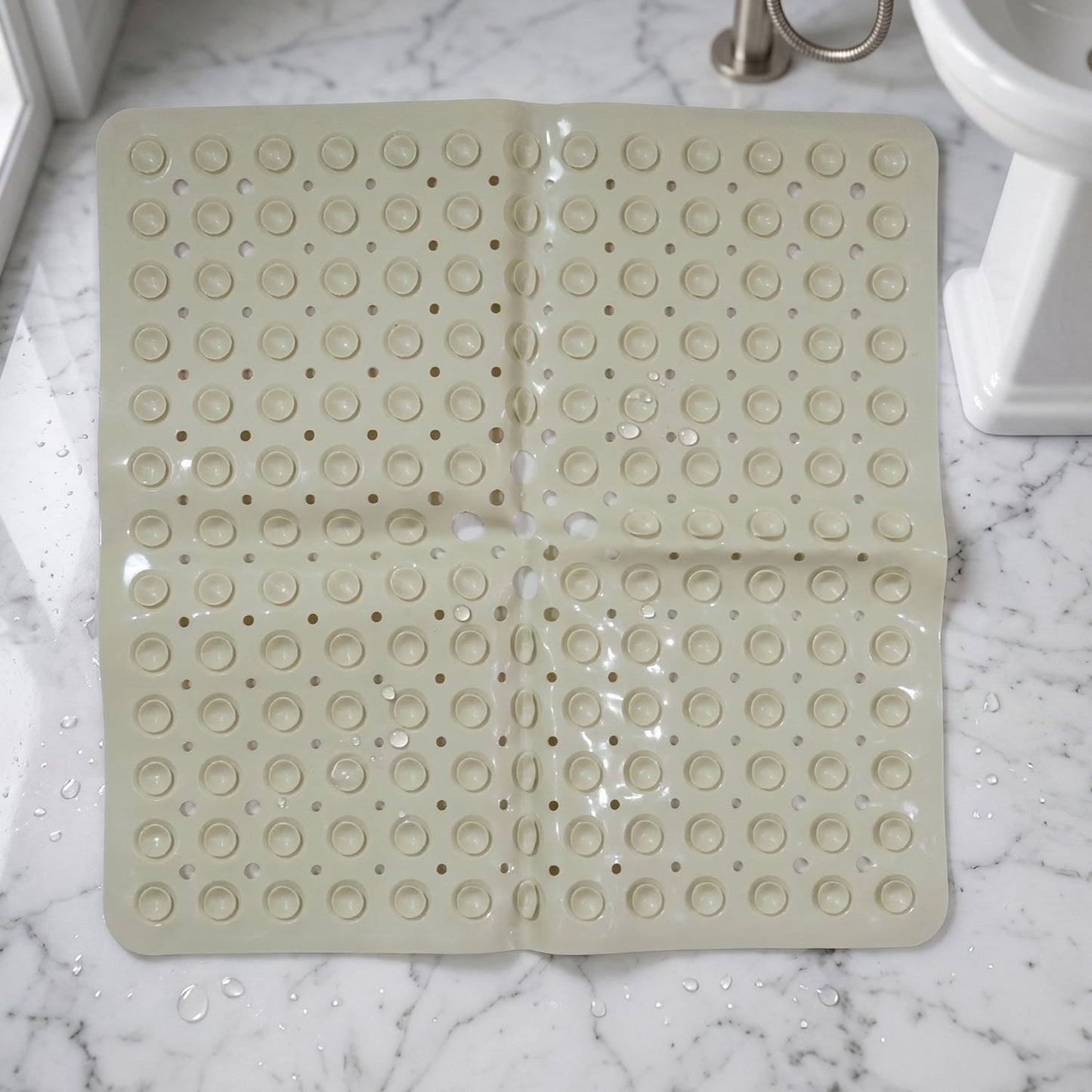 Anti-Slip Bath Mat with Suction Cups (1 Pc, 53x53 Cm)