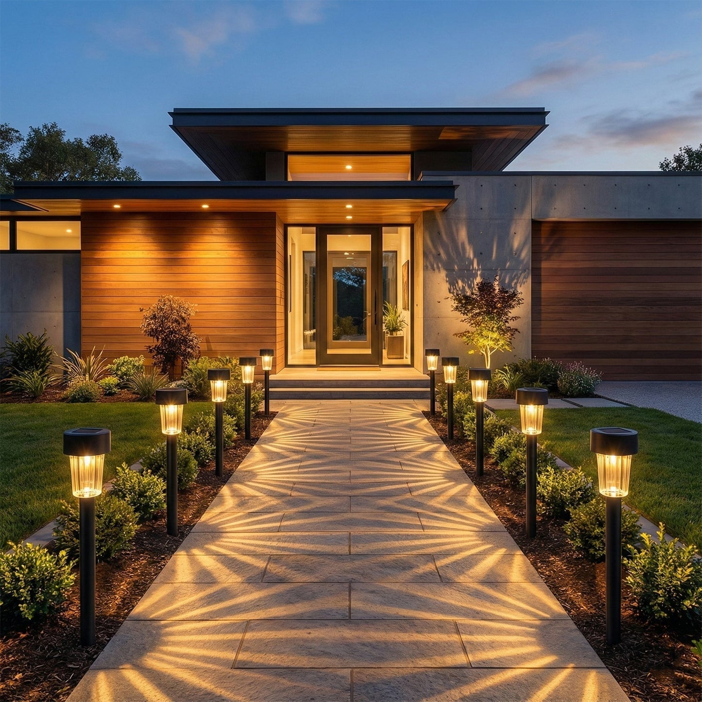 Solar Powered Lawn Pathway Light Set (12 Pcs Set)