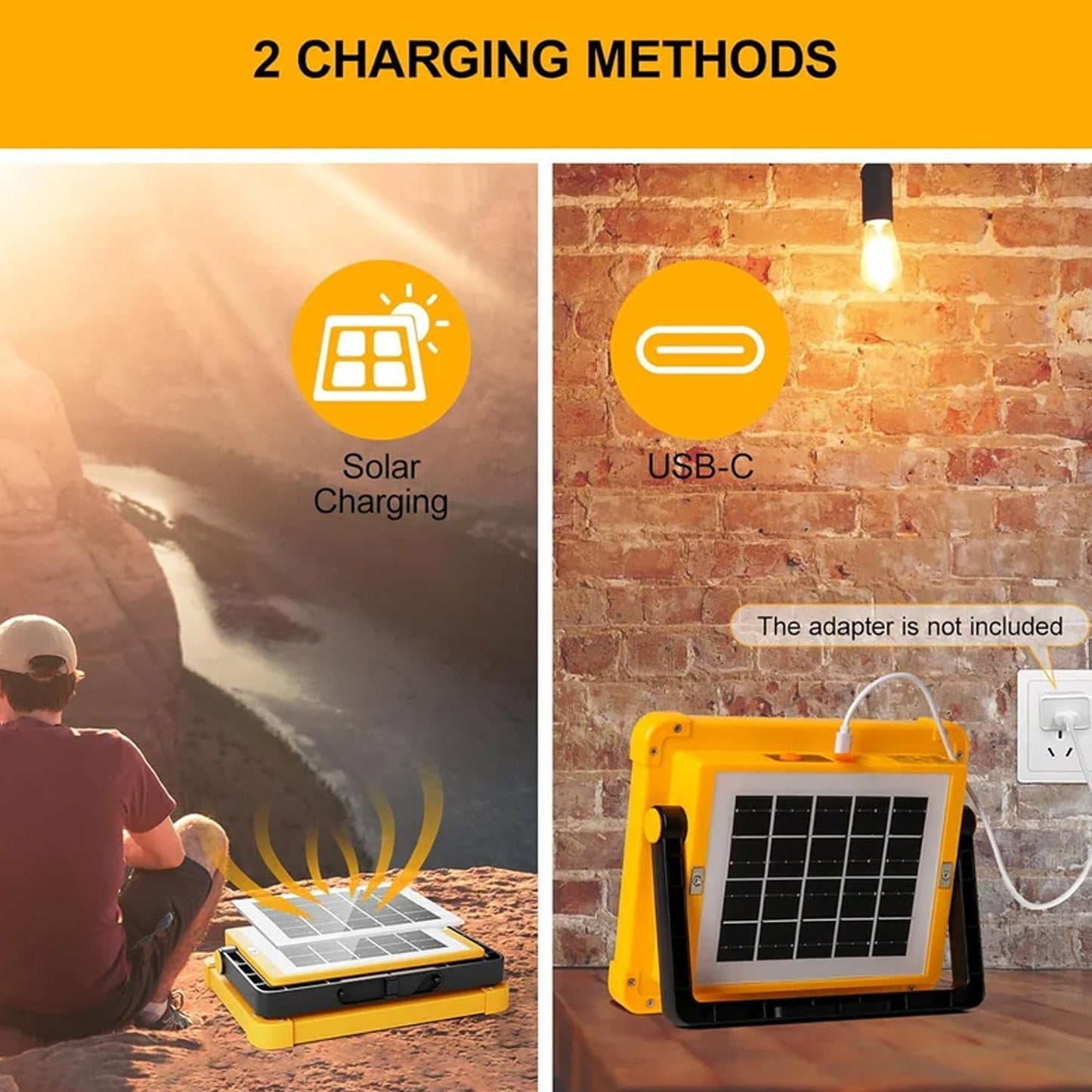 High Power Solar LED Flood Light (1 Pc, 12000mAh)