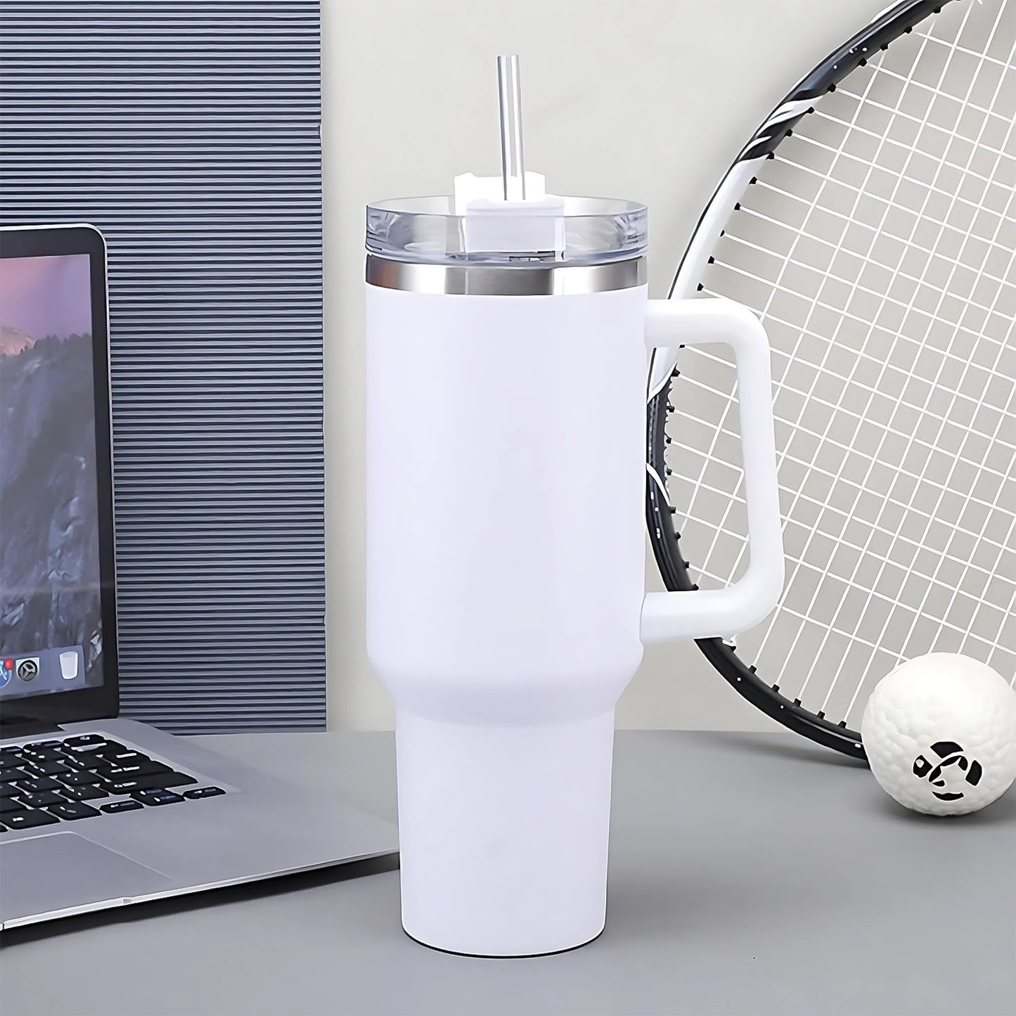 890 ML Insulated Stainless-Steel Travel Tumbler White Color (1 Pc )